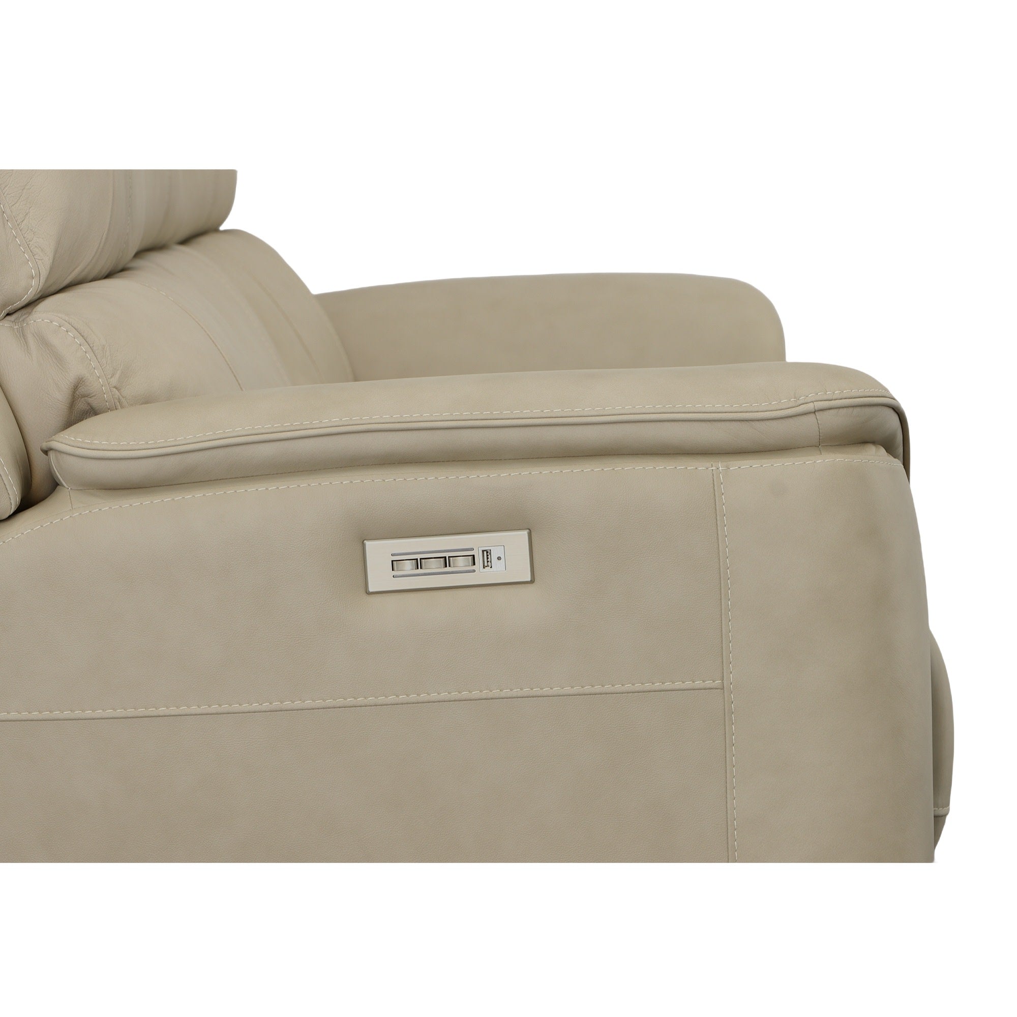 Henry Leather Power Reclining Sofa with Power Headrests & Lumbar