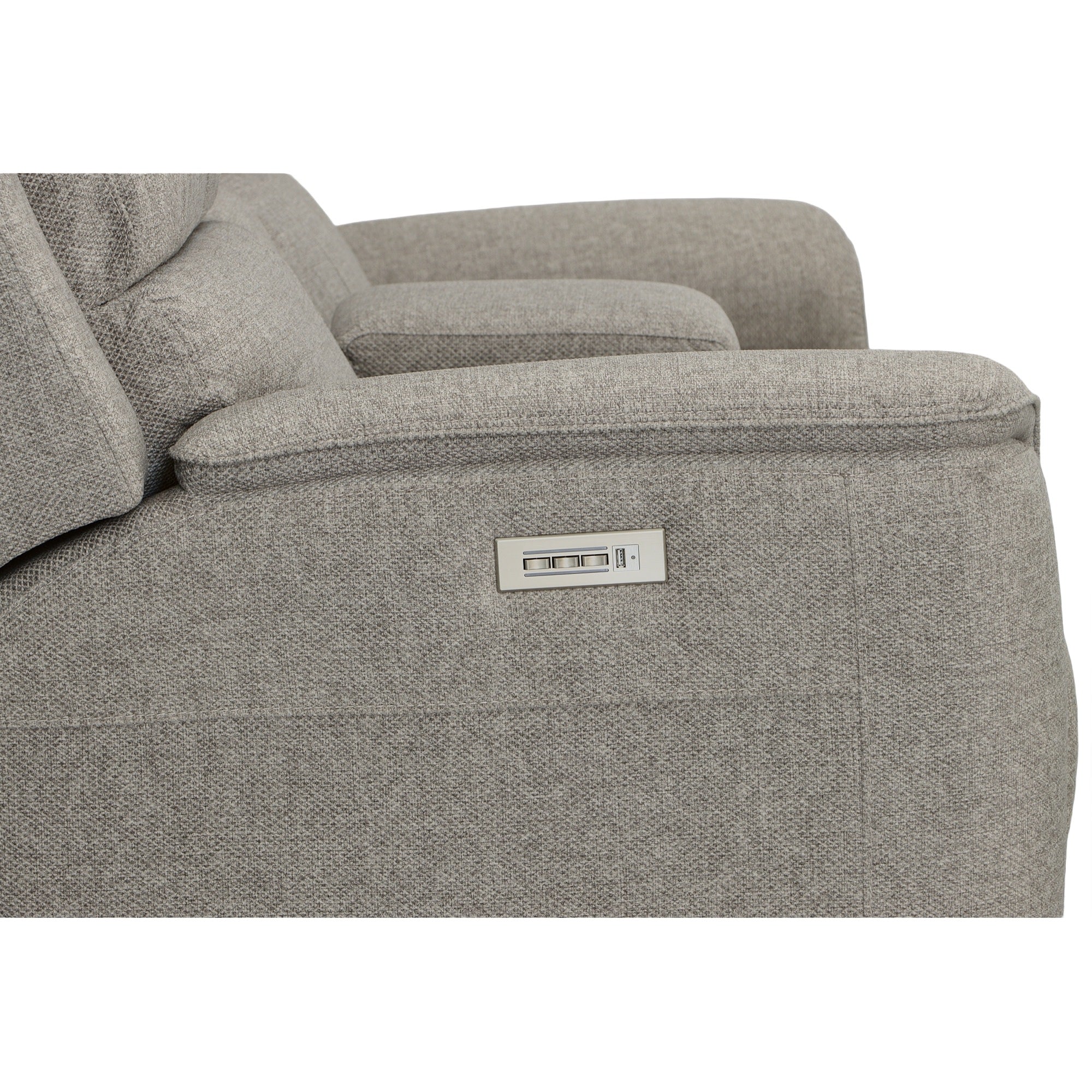 Henry Fabric Power Reclining Loveseat with Console & Power Headrests & Lumbar