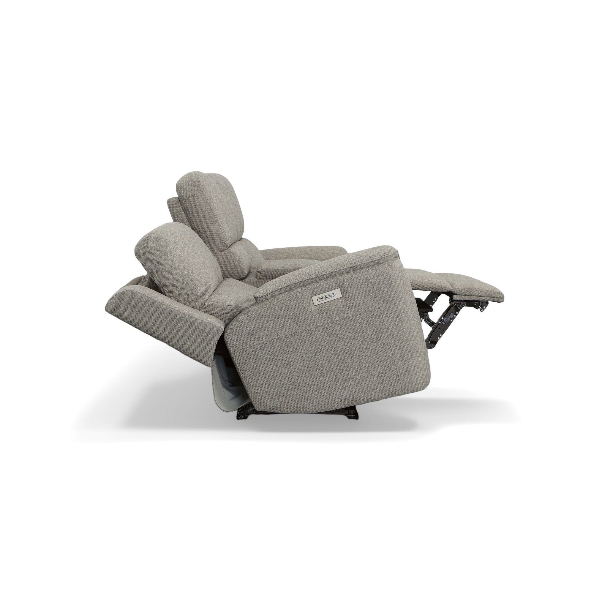Henry Fabric Power Reclining Loveseat with Console & Power Headrests & Lumbar