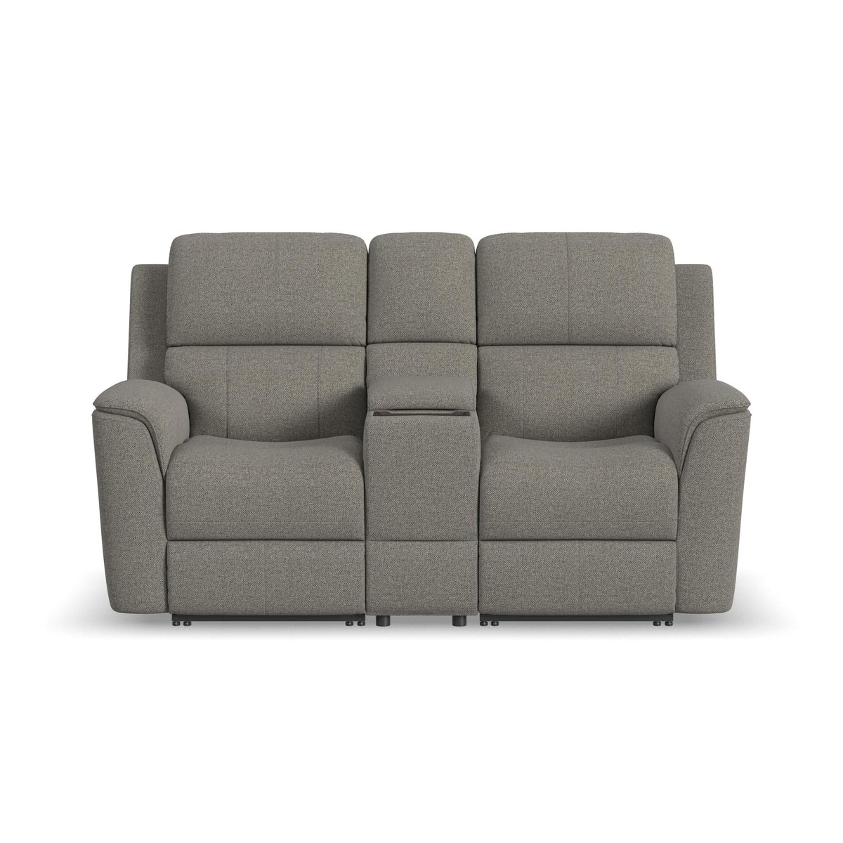 Henry Fabric Power Reclining Loveseat with Console & Power Headrests & Lumbar