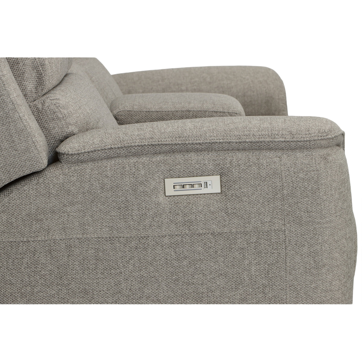 Henry Fabric Power Reclining Loveseat with Console & Power Headrests & Lumbar
