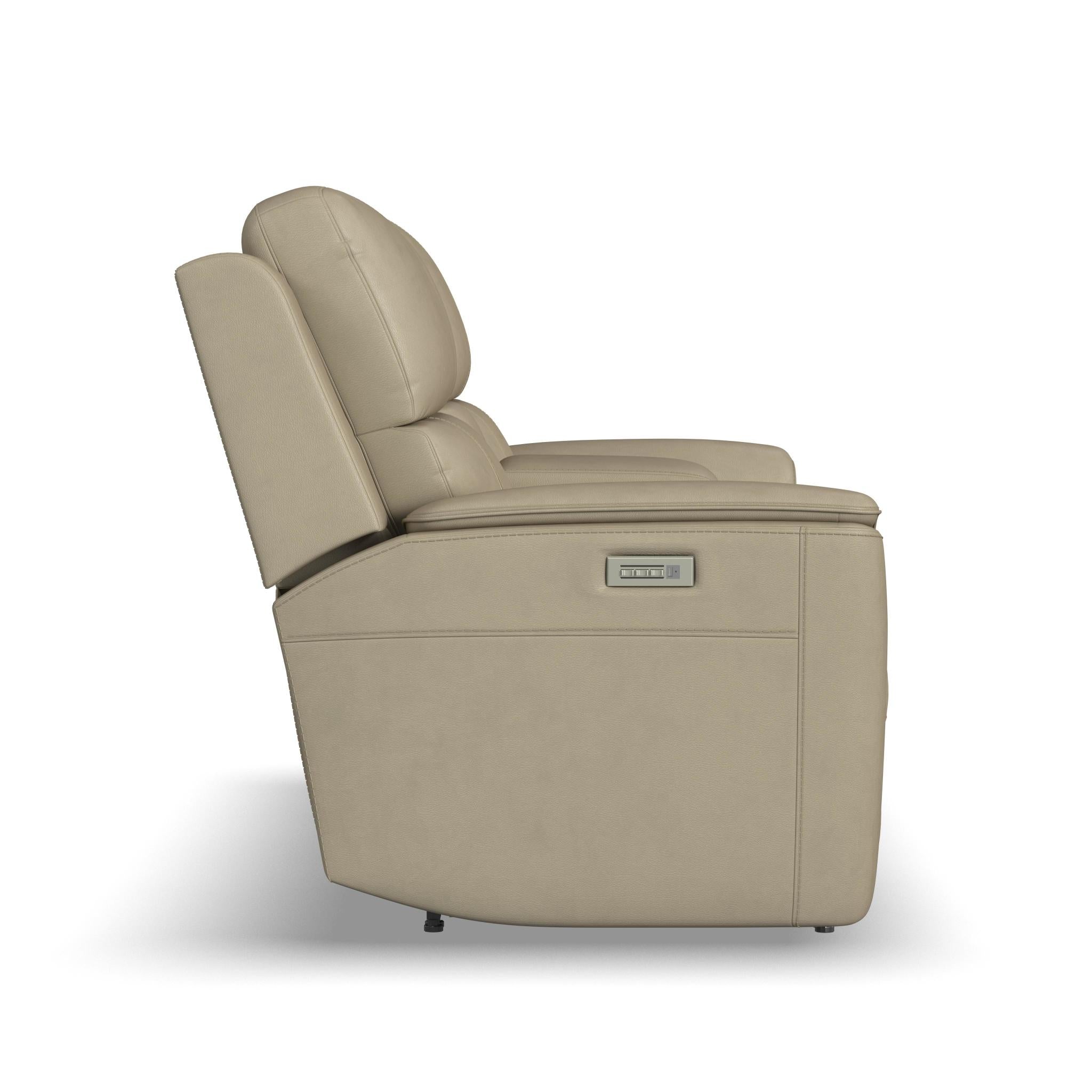 Henry Leather Power Reclining Loveseat with Console & Power Headrests & Lumbar