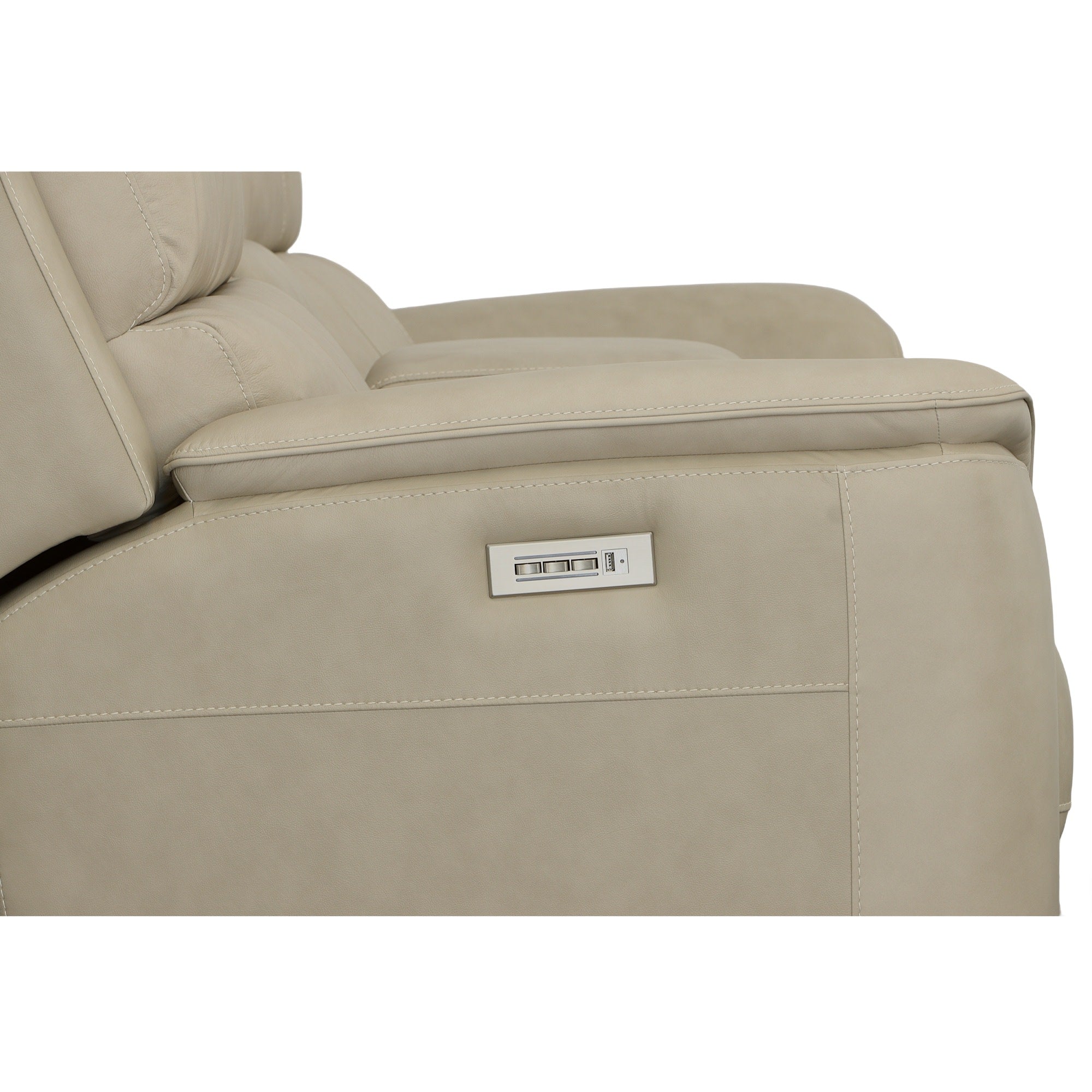 Henry Leather Power Reclining Loveseat with Console & Power Headrests & Lumbar