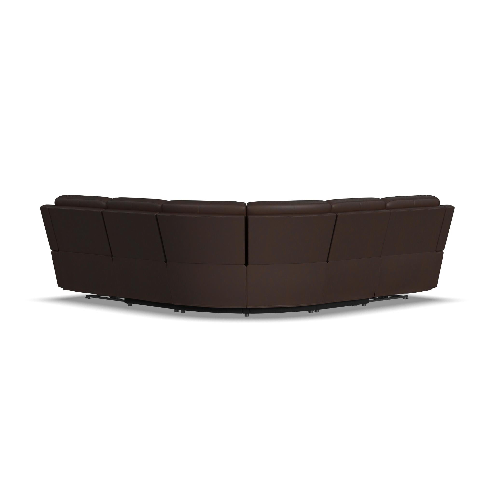 Henry Leather Power Reclining Sectional with Power Headrest & Lumbar