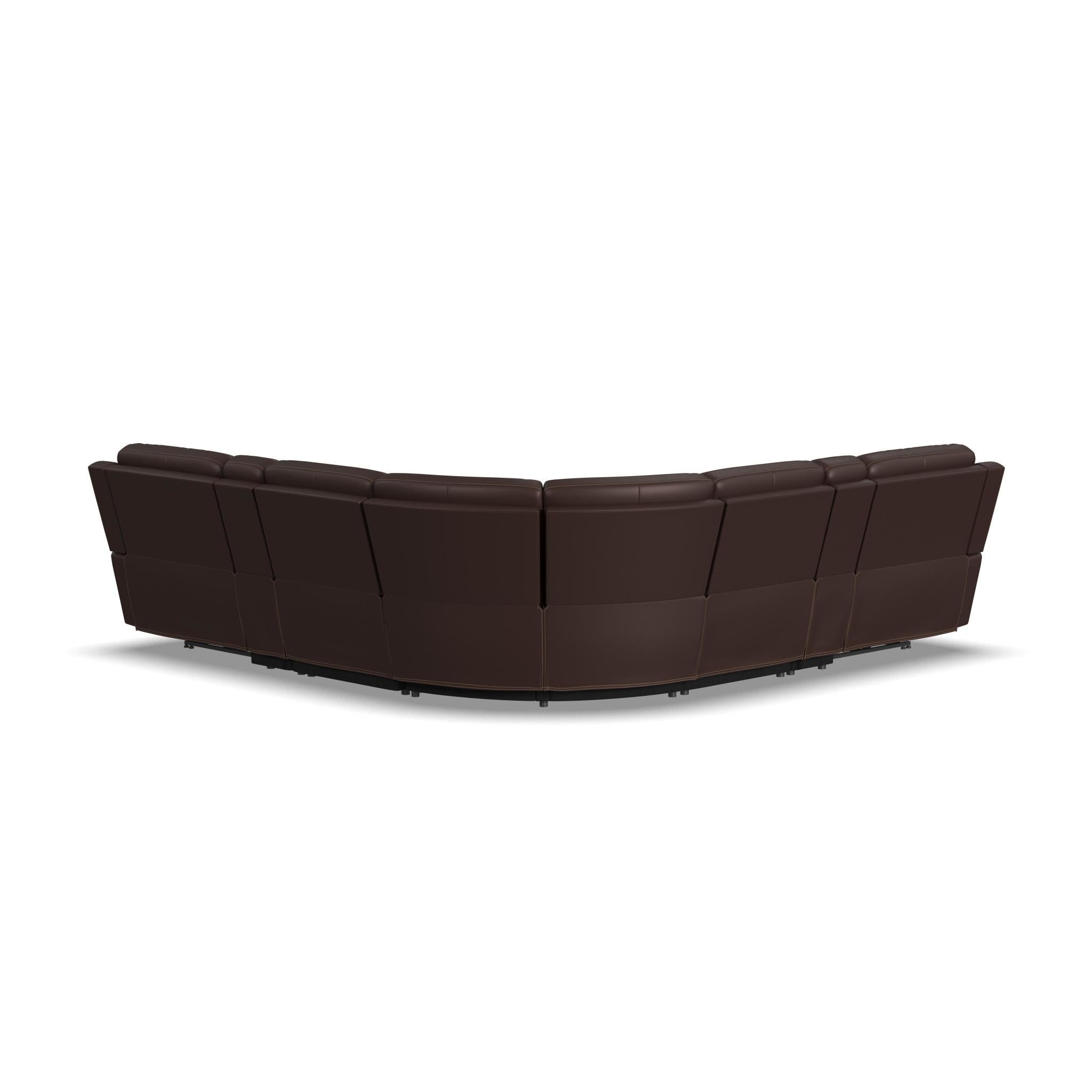 Henry Leather Power Reclining Sectional with Power Headrest & Lumbar