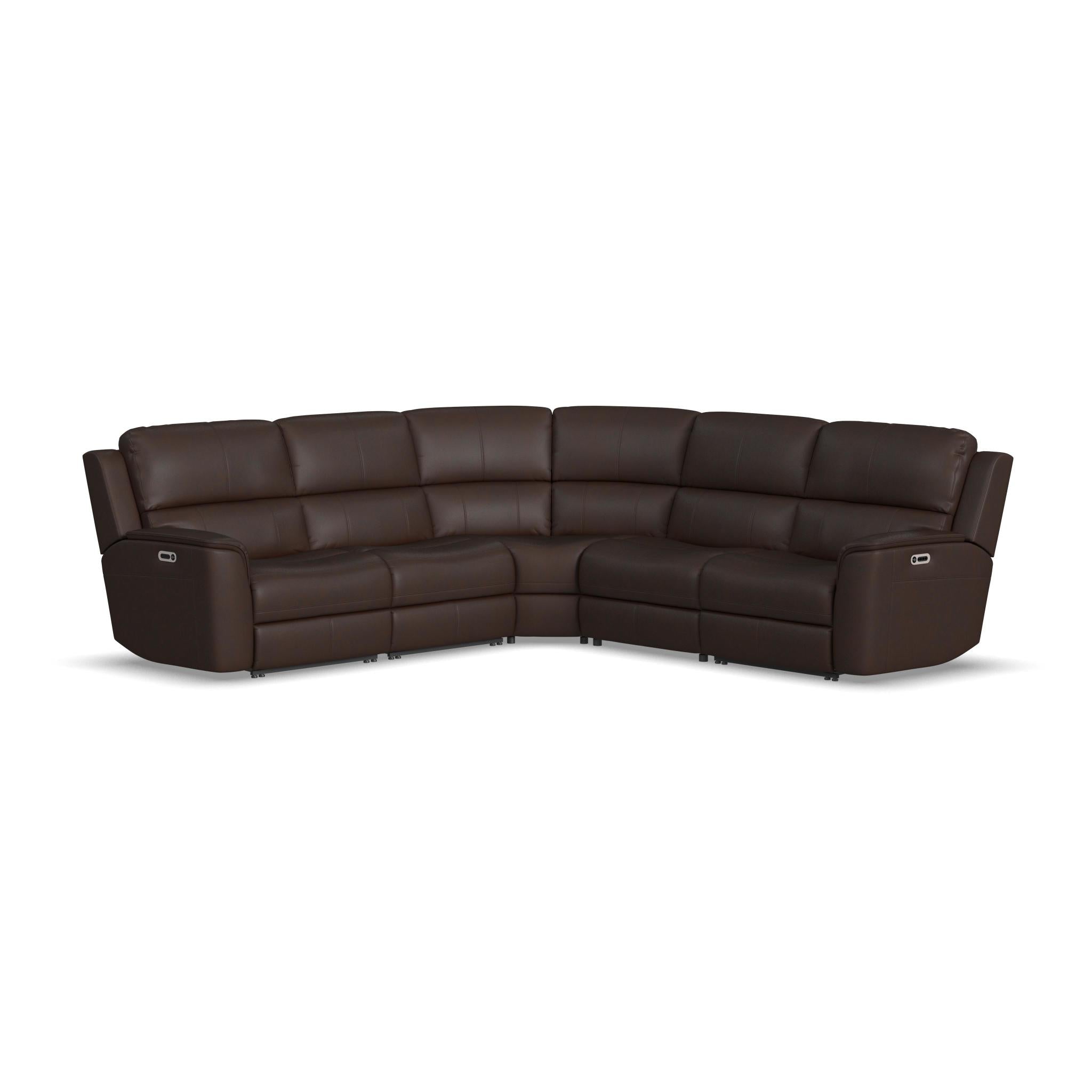 Henry Leather Power Reclining Sectional with Power Headrest & Lumbar