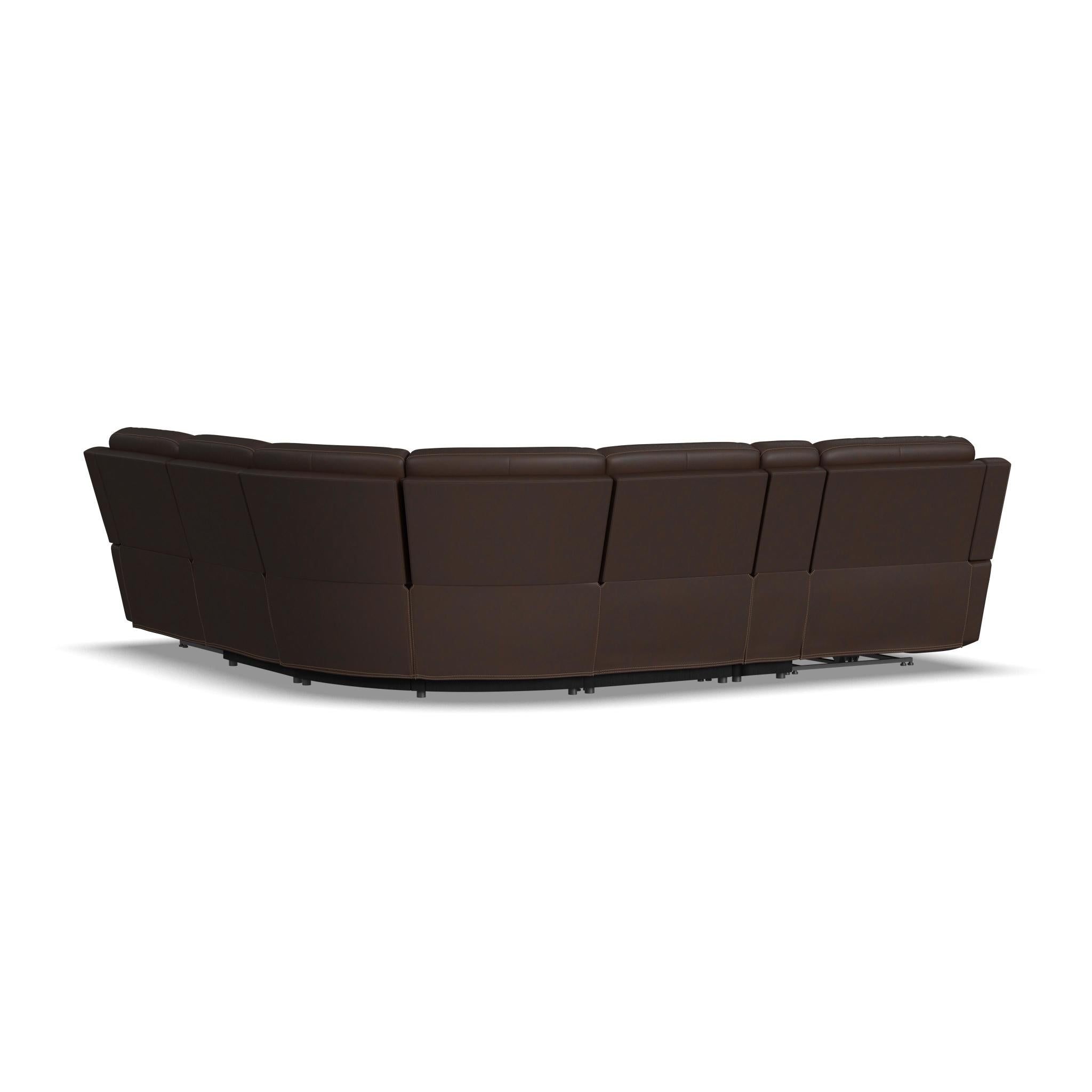 Henry Leather Power Reclining Sectional with Power Headrest & Lumbar
