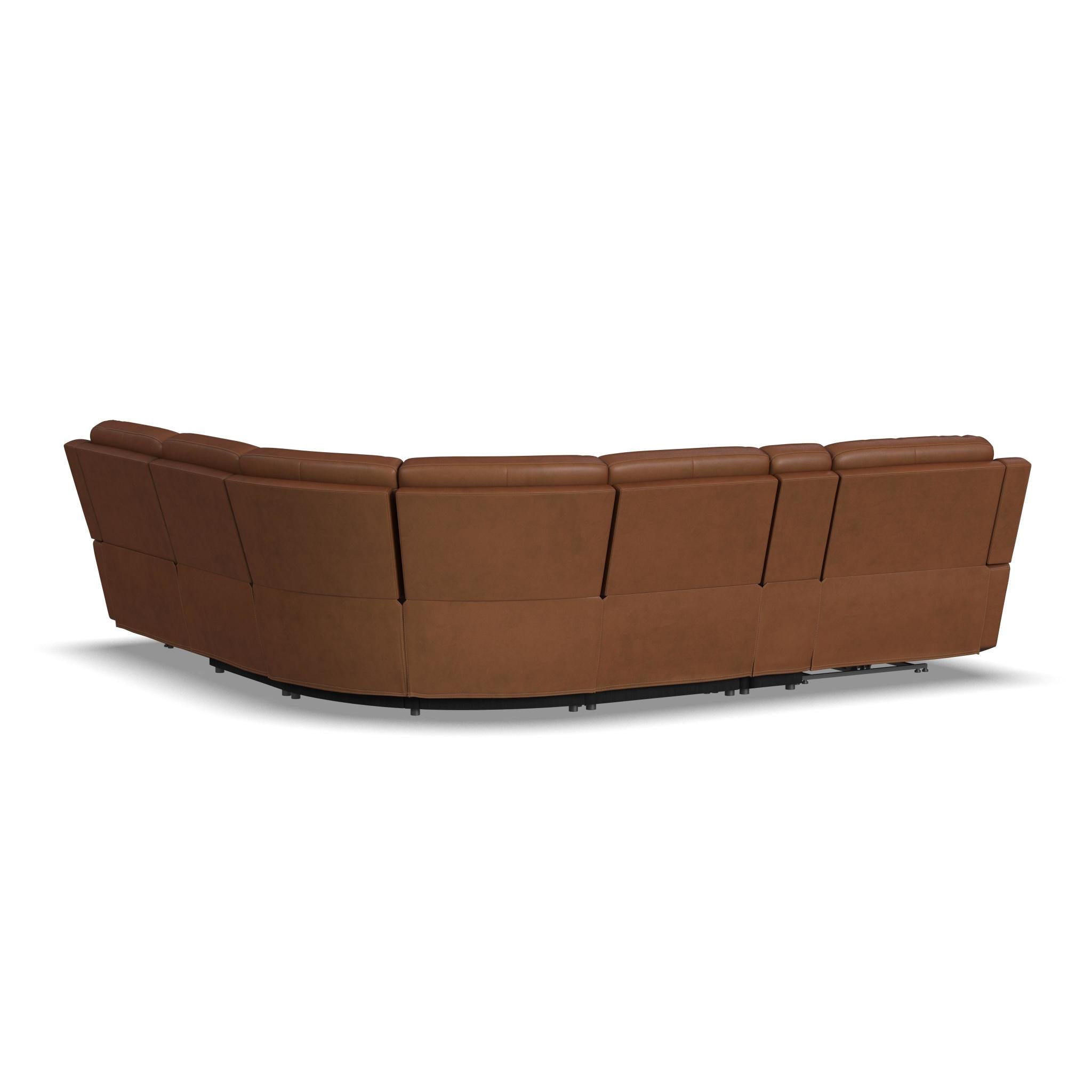 Henry Leather Power Reclining Sectional with Power Headrests & Lumbar