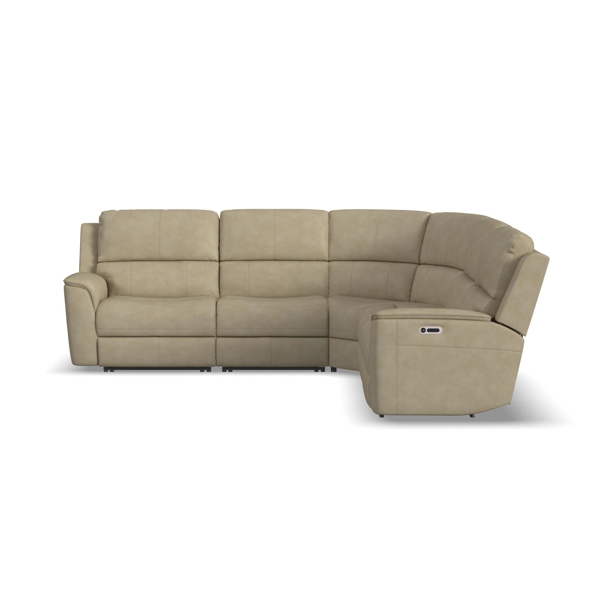 Henry Leather Power Reclining Sectional with Power Headrest & Lumbar