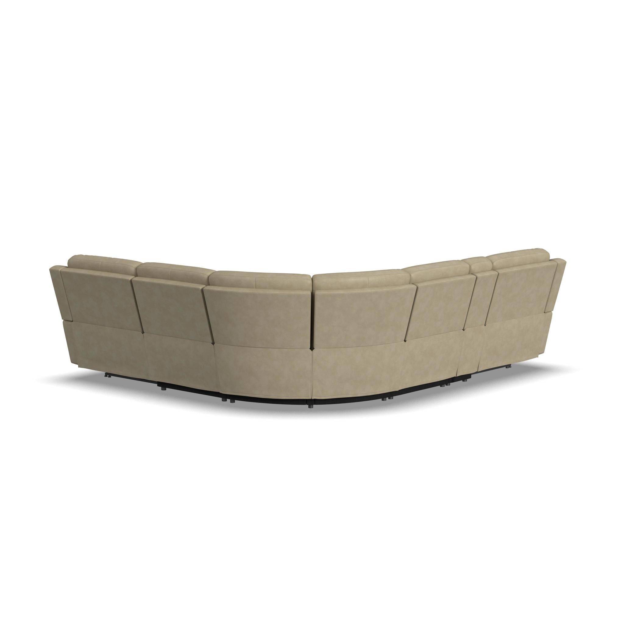 Henry Leather Power Reclining Sectional with Power Headrest & Lumbar