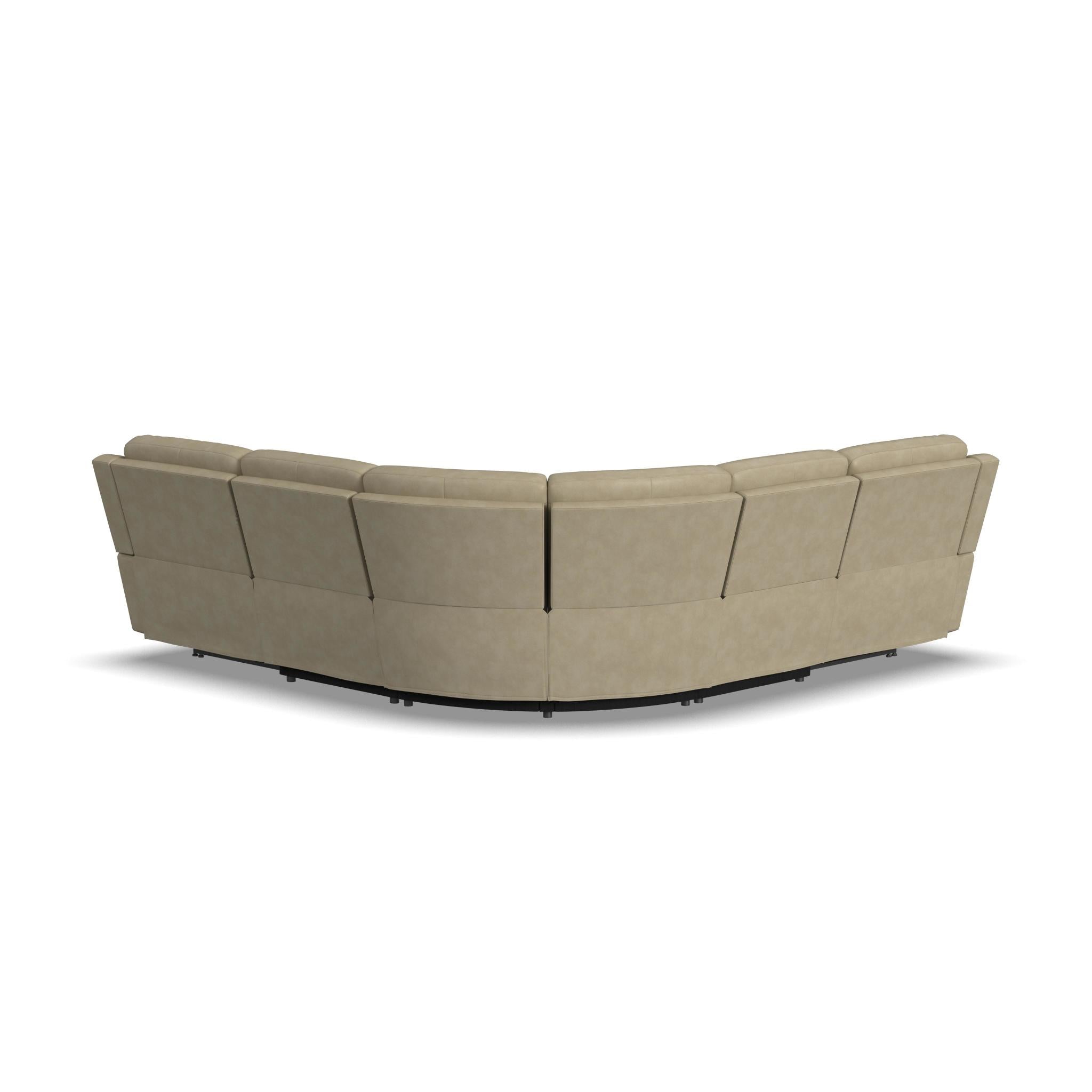 Henry Leather Power Reclining Sectional with Power Headrest & Lumbar