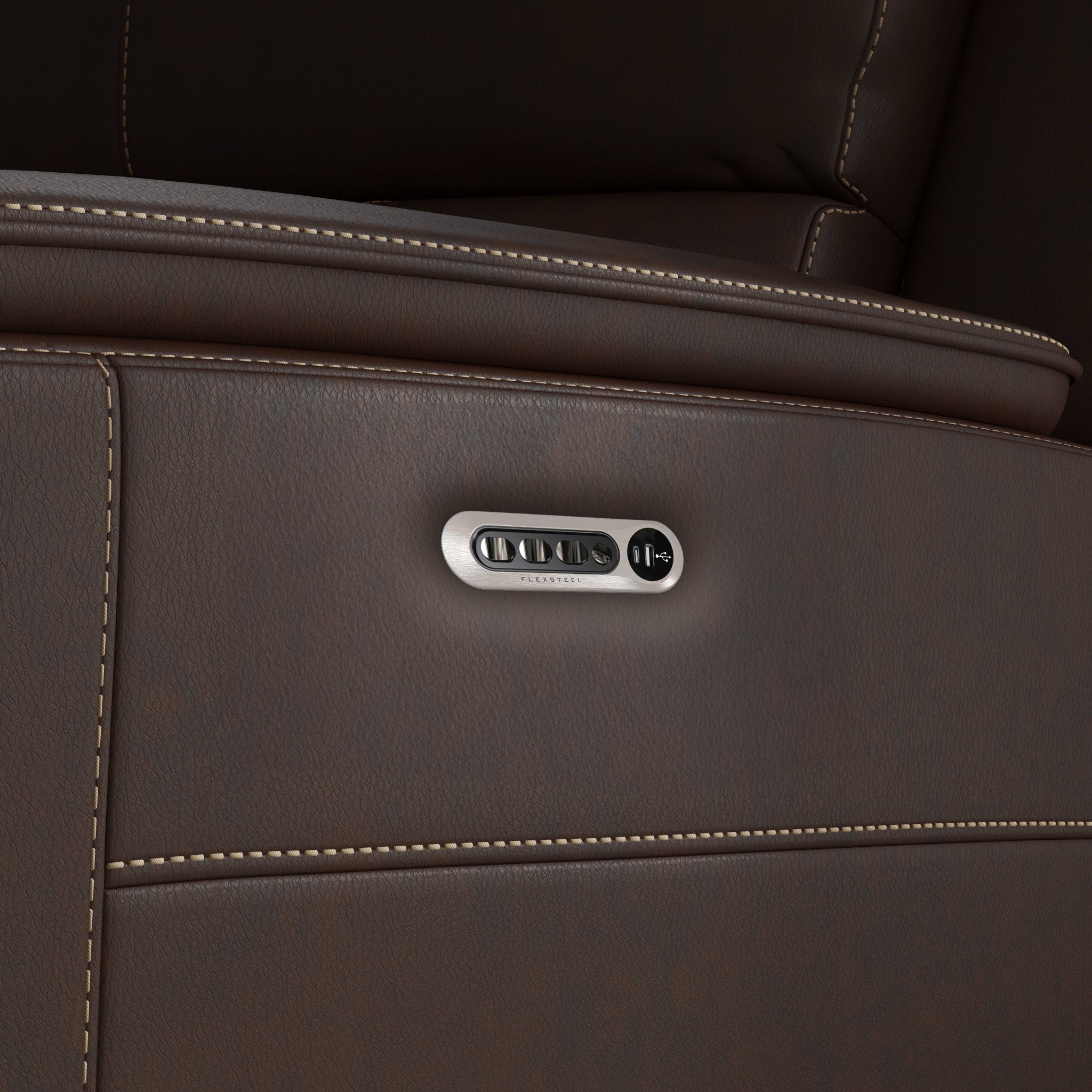 Henry Leather Power Reclining Sectional with Power Headrests & Lumbar