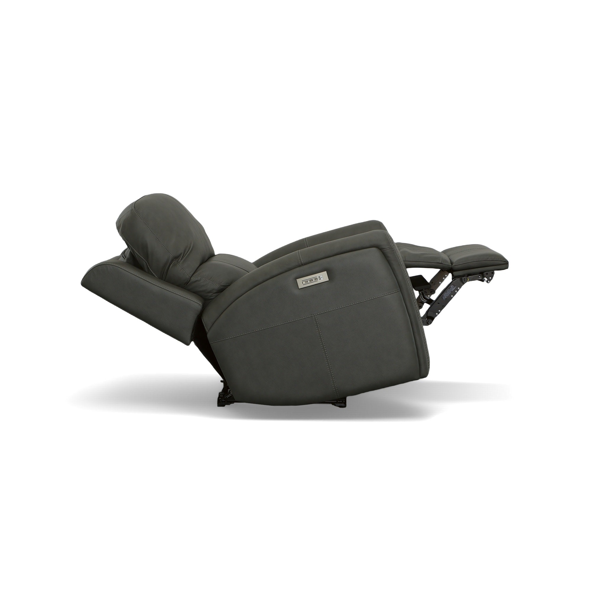 Linden Leather Power Swivel Gliding Recliner with Power Headrest, Lumbar, Heat & Massage