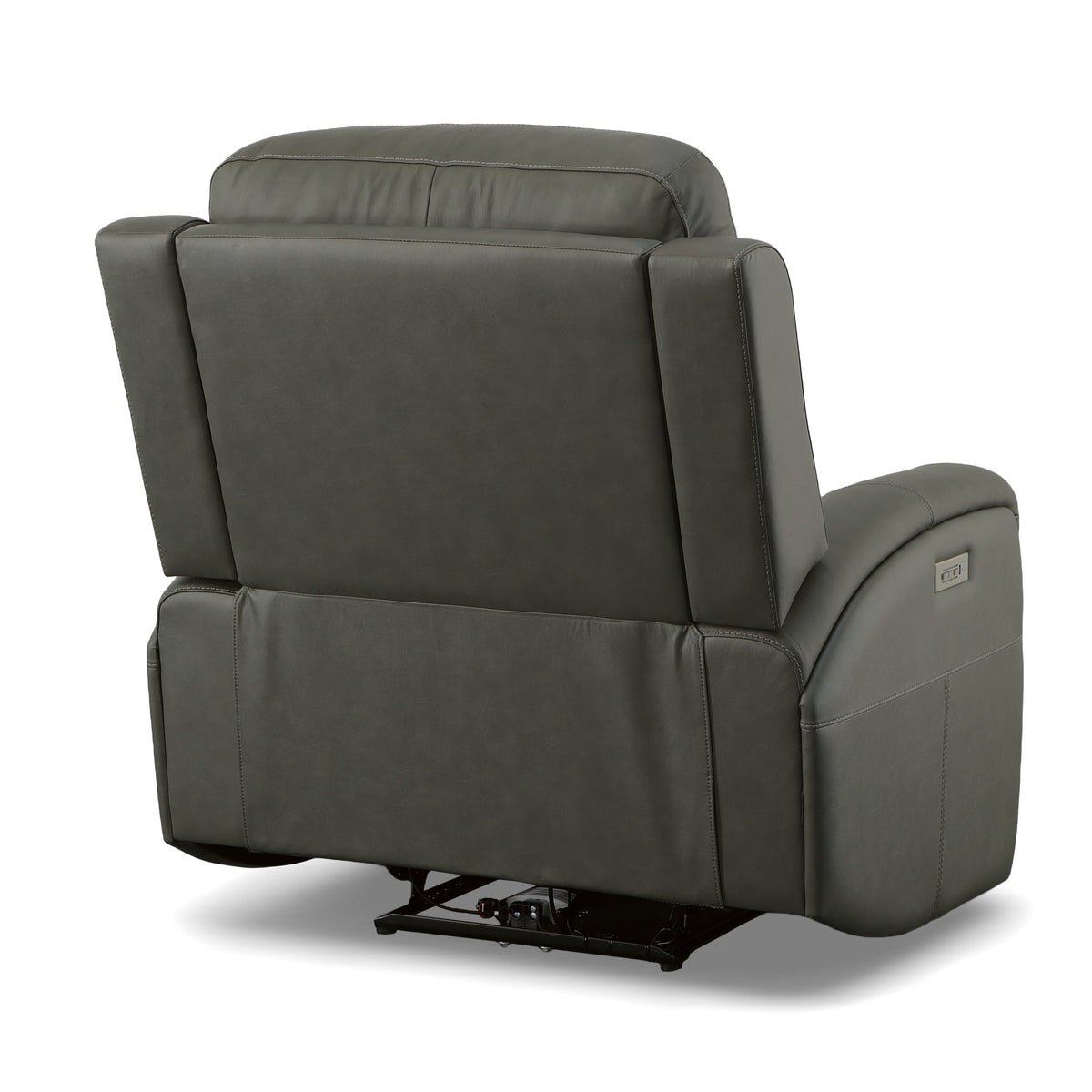 Linden Leather Power Swivel Gliding Recliner with Power Headrest, Lumbar, Heat & Massage
