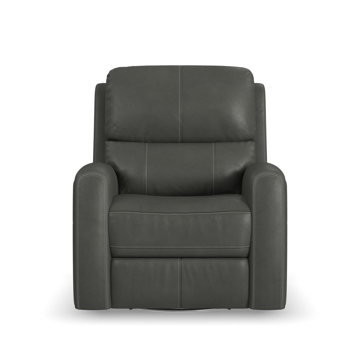 Linden Leather Power Swivel Gliding Recliner with Power Headrest, Lumbar, Heat & Massage
