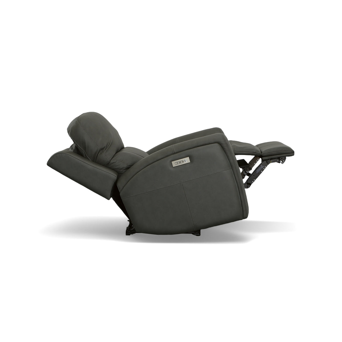 Linden Leather Power Swivel Gliding Recliner with Power Headrest, Lumbar, Heat & Massage