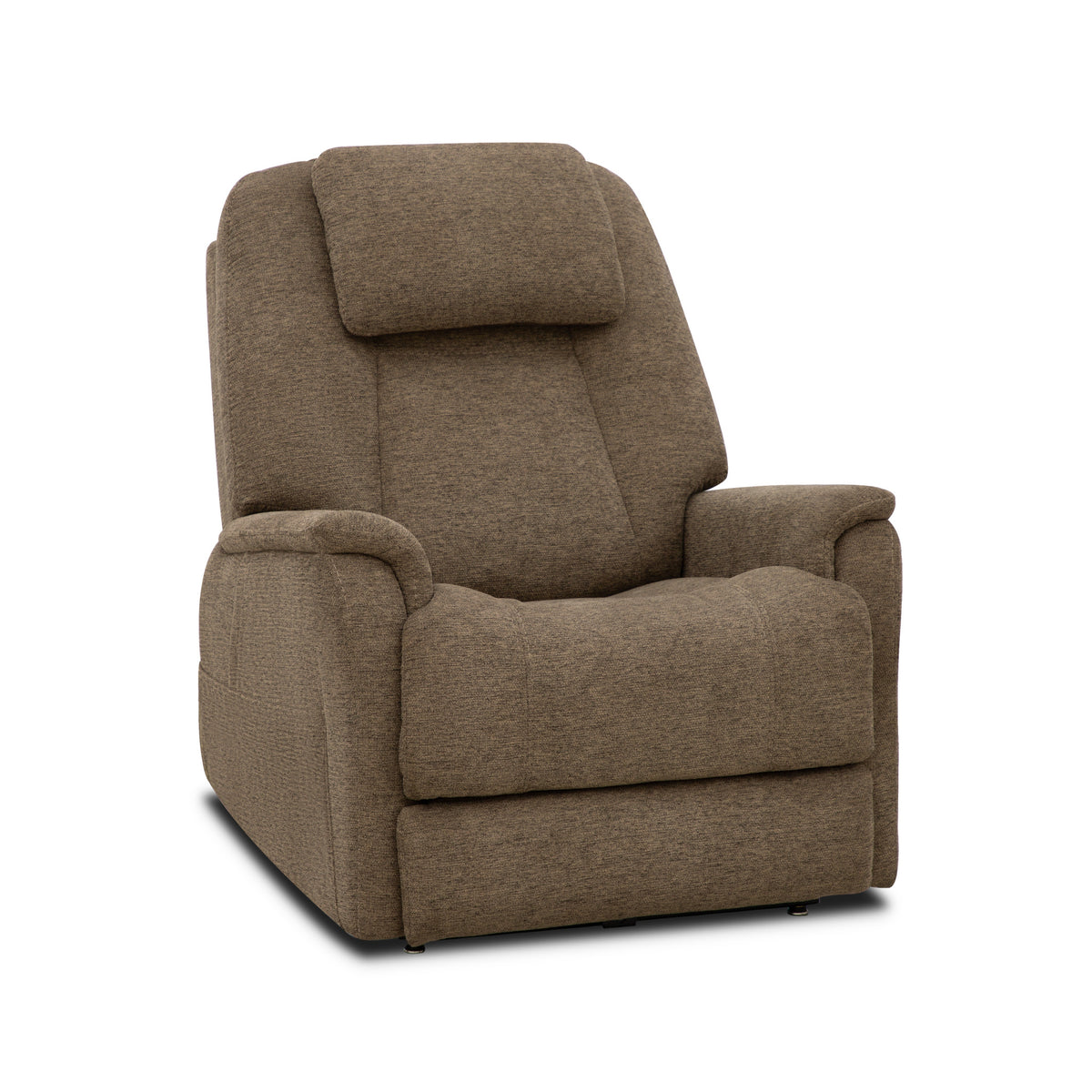 Zecliner Model 3+ Petite Toast Fabric Power Rocking Recliner with Power Headrest, Lumbar, Heat & Massage