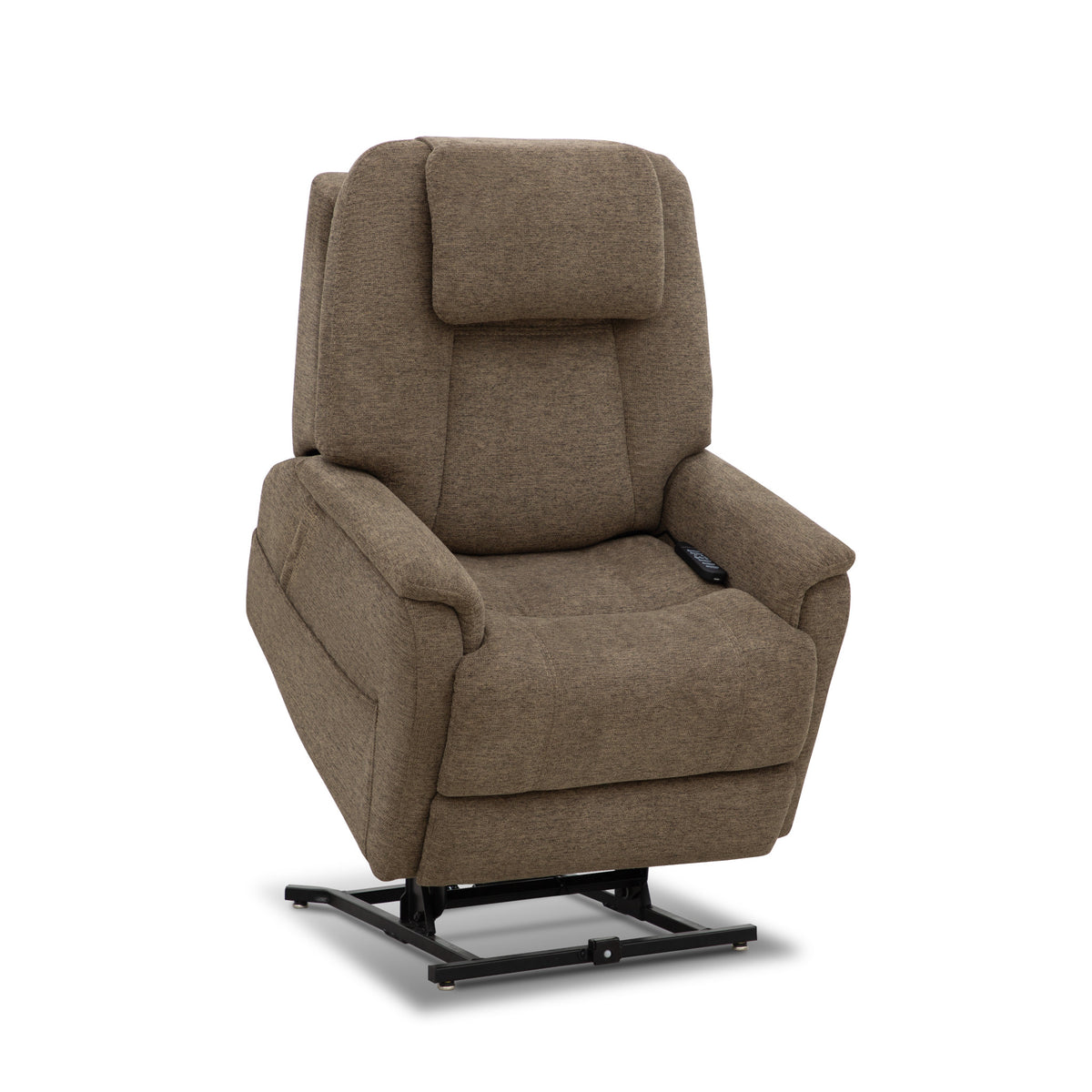Zecliner Model 3+ Petite Toast Fabric Power Rocking Recliner with Power Headrest, Lumbar, Heat & Massage