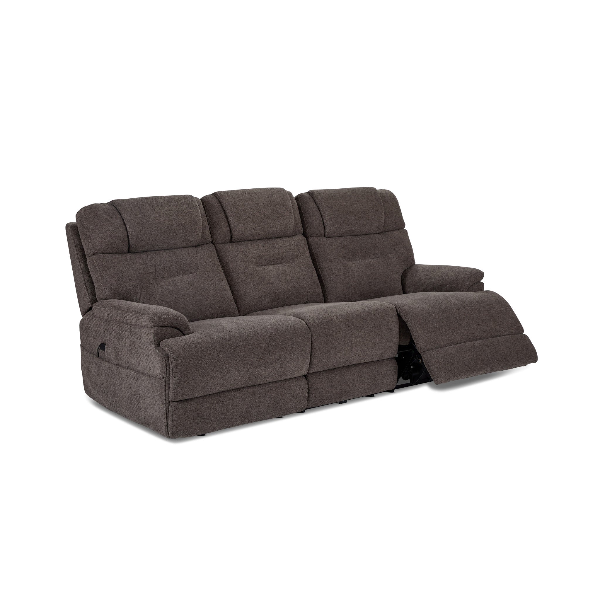 Zecliner Zofa Umber Fabric Power Sleep Sofa with Power Headrests & Lumbar