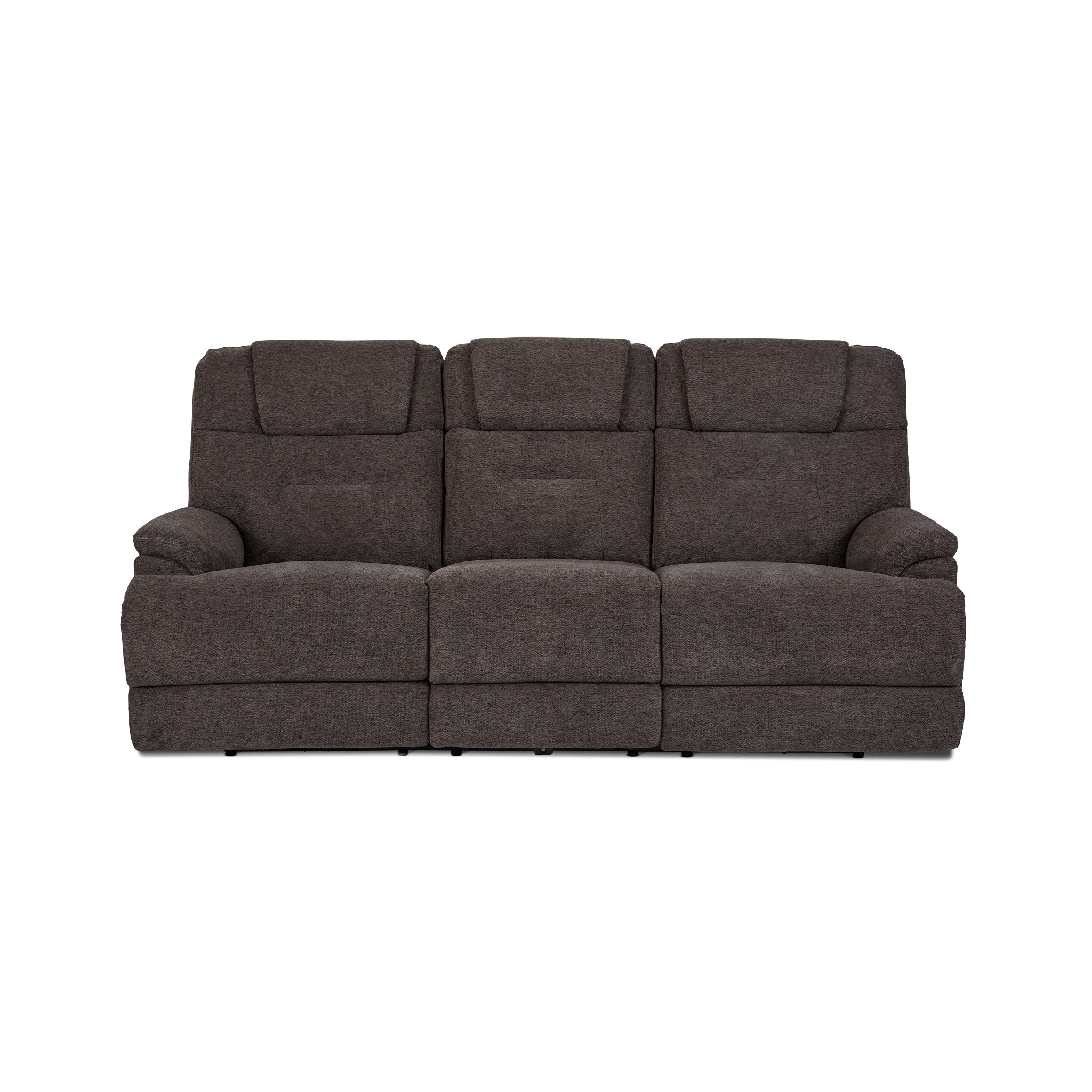 Zecliner Zofa Umber Fabric Power Sleep Sofa with Power Headrests