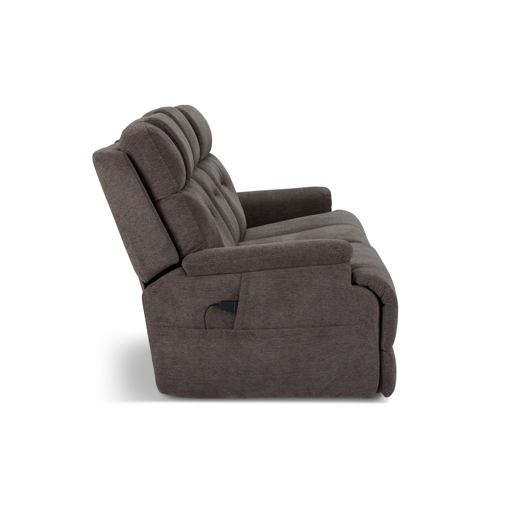 Zecliner Zofa Umber Fabric Power Sleep Sofa with Power Headrests