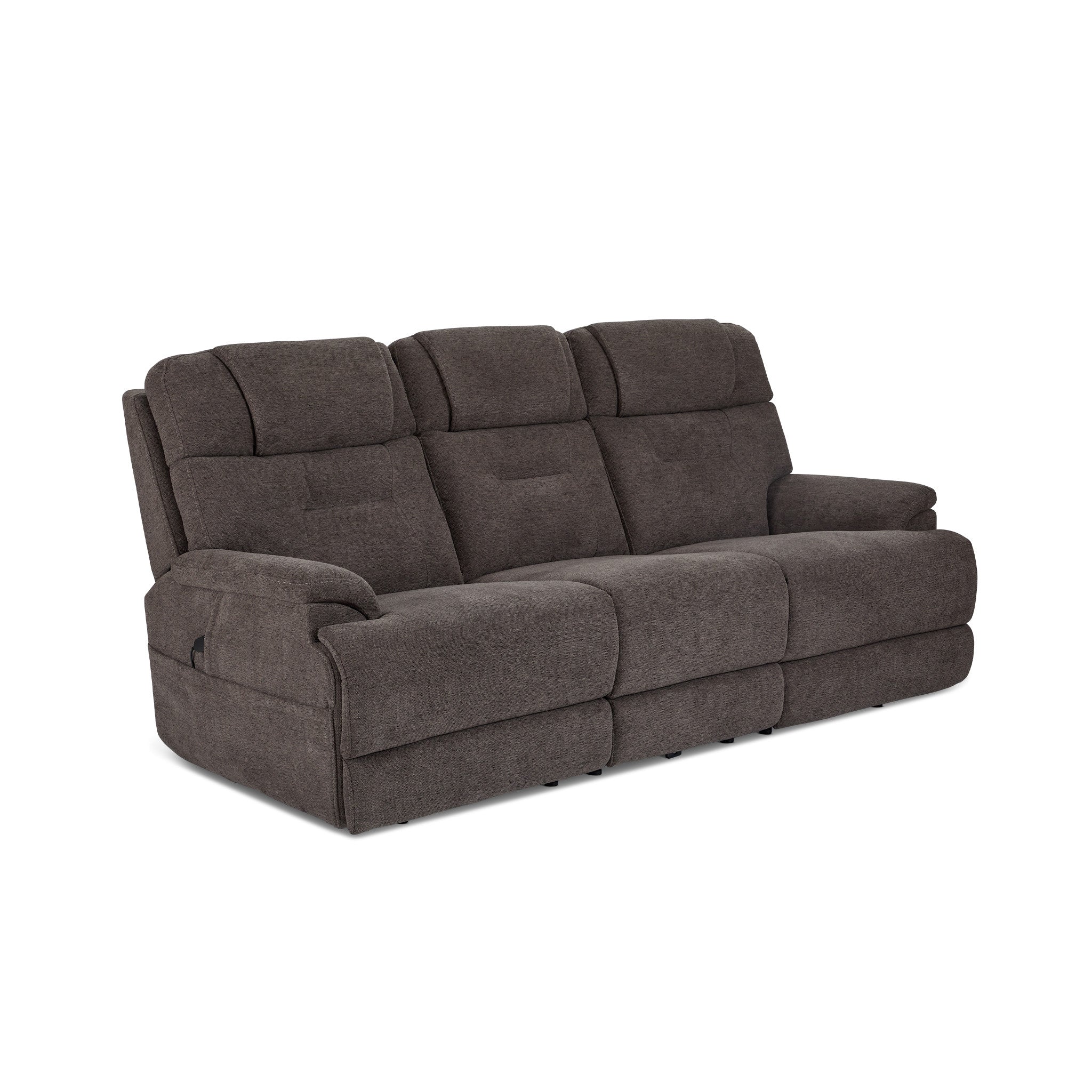 Zecliner Zofa Umber Fabric Power Sleep Sofa with Power Headrests & Lumbar