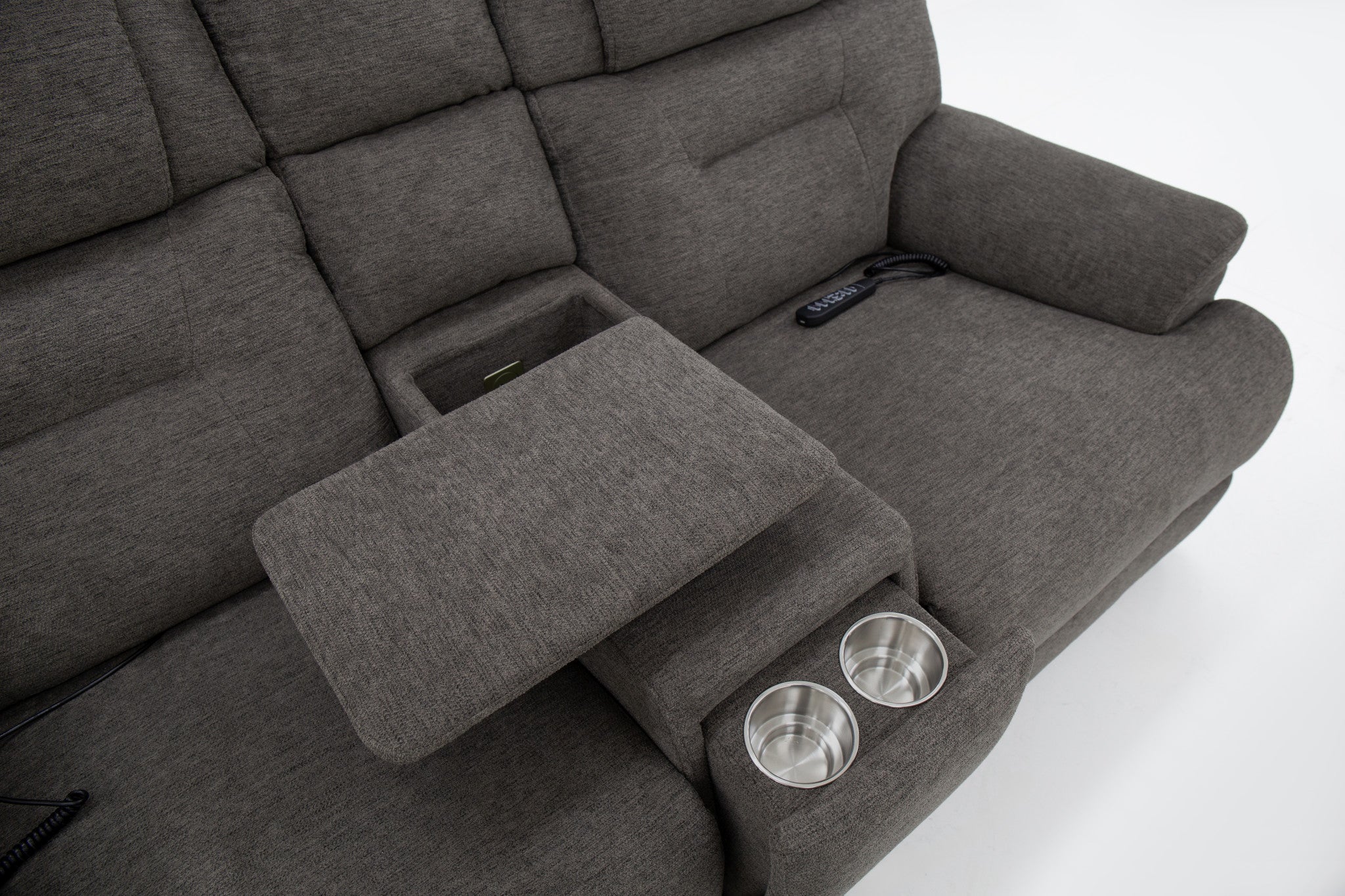 Umber Fabric Power Reclining Sectional