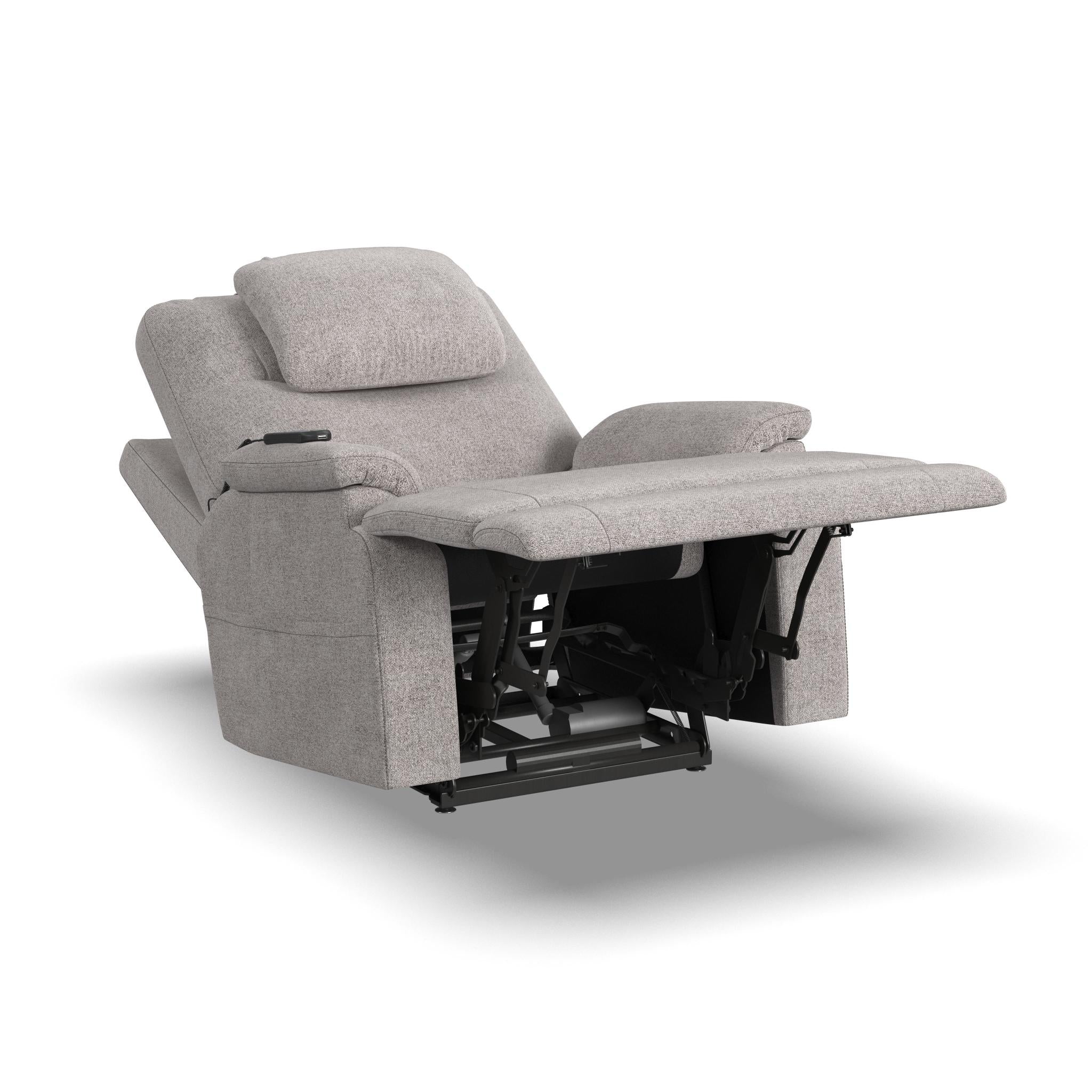 Zecliner Model 2 Petite Dove Fabric Power Sleep Recliner with Power Headrest & Lumbar