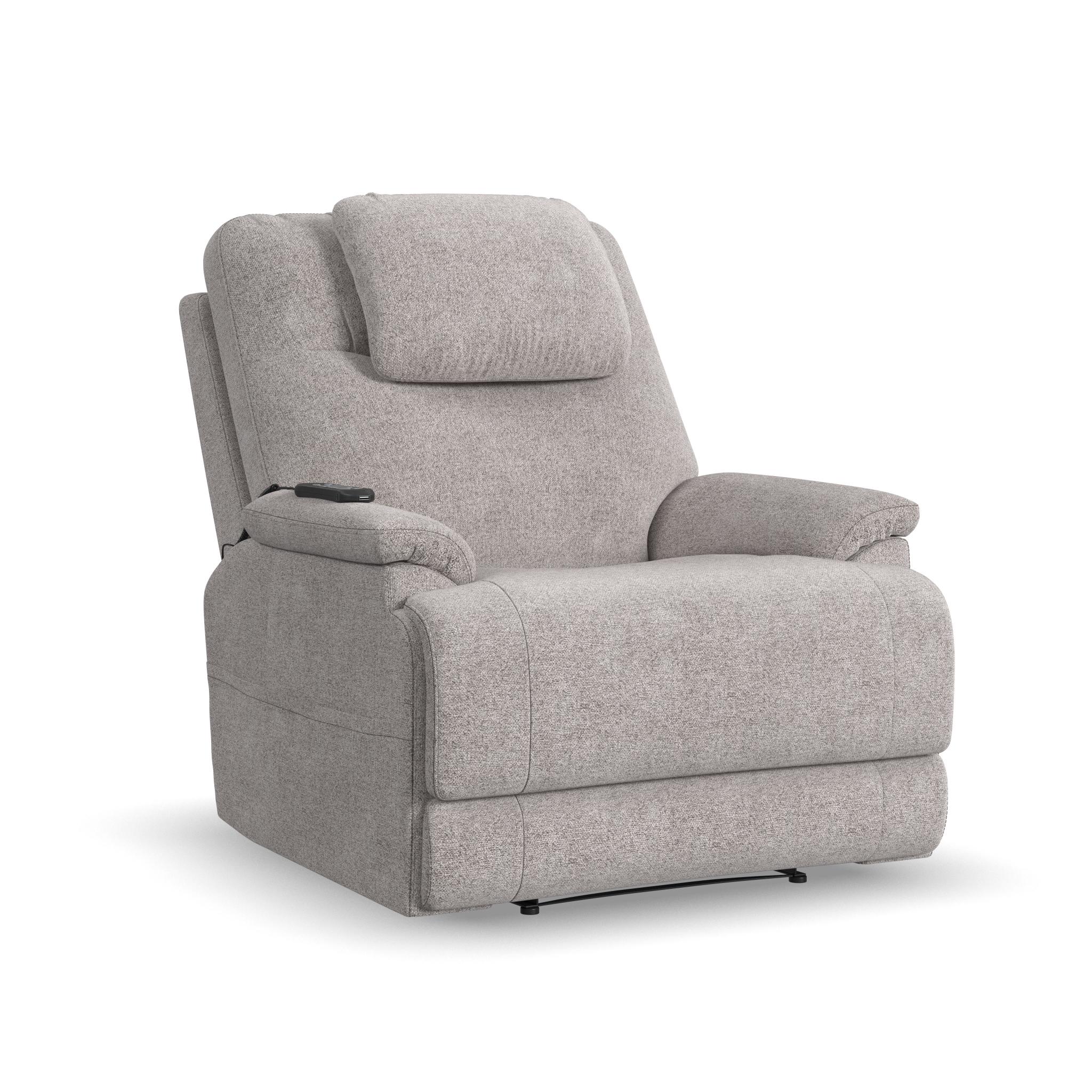Zecliner Model 2 Petite Dove Fabric Power Sleep Recliner with Power Headrest & Lumbar