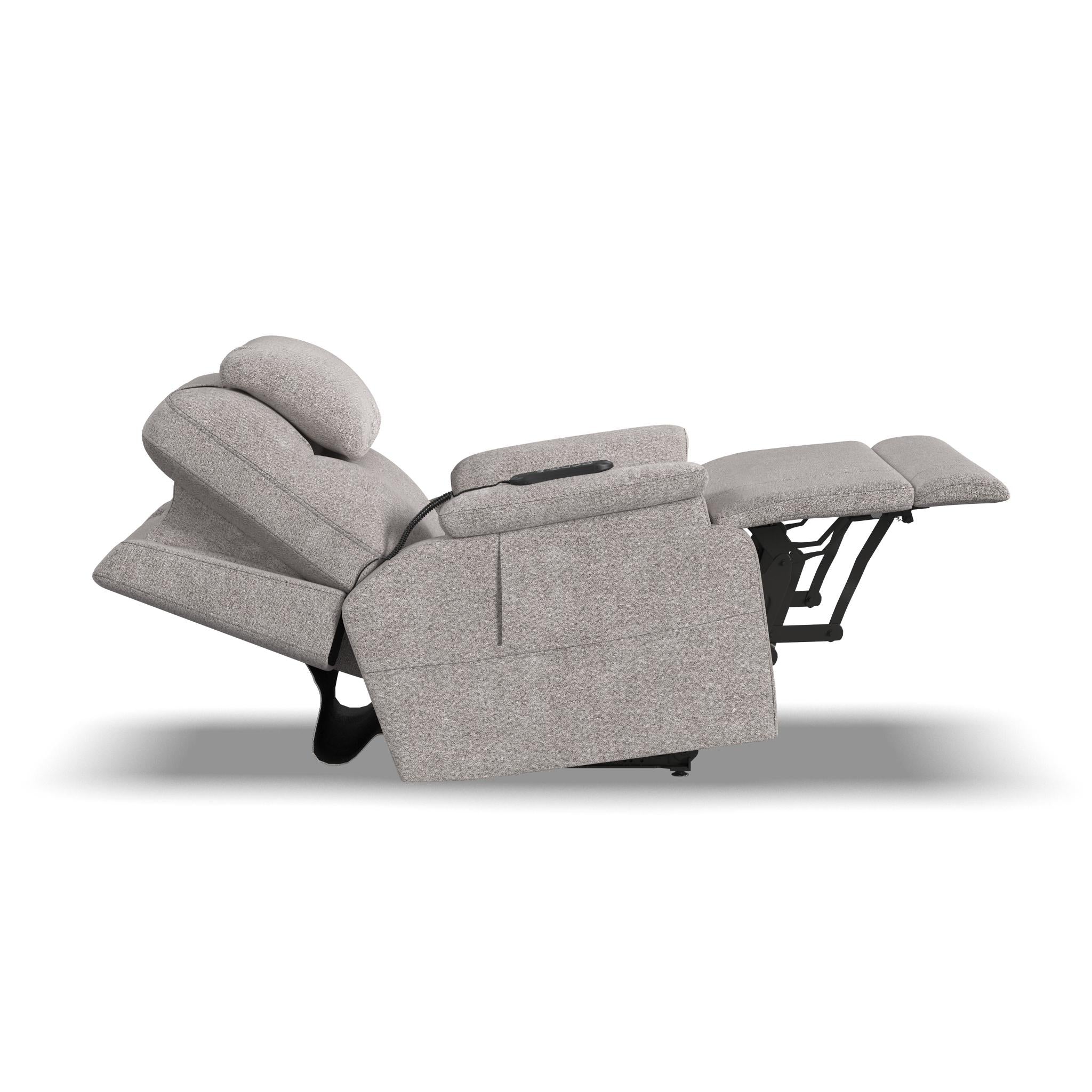 Zecliner Model 2 Petite Dove Fabric Power Sleep Recliner with Power Headrest & Lumbar