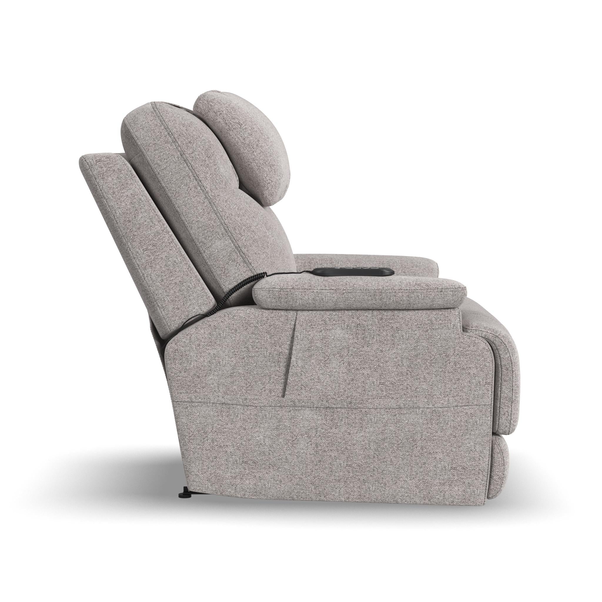 Zecliner Model 2 Petite Dove Fabric Power Sleep Recliner with Power Headrest & Lumbar