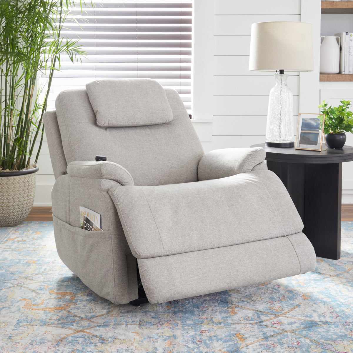 Zecliner Model 2 Petite Dove Fabric Power Sleep Recliner with Power Headrest & Lumbar
