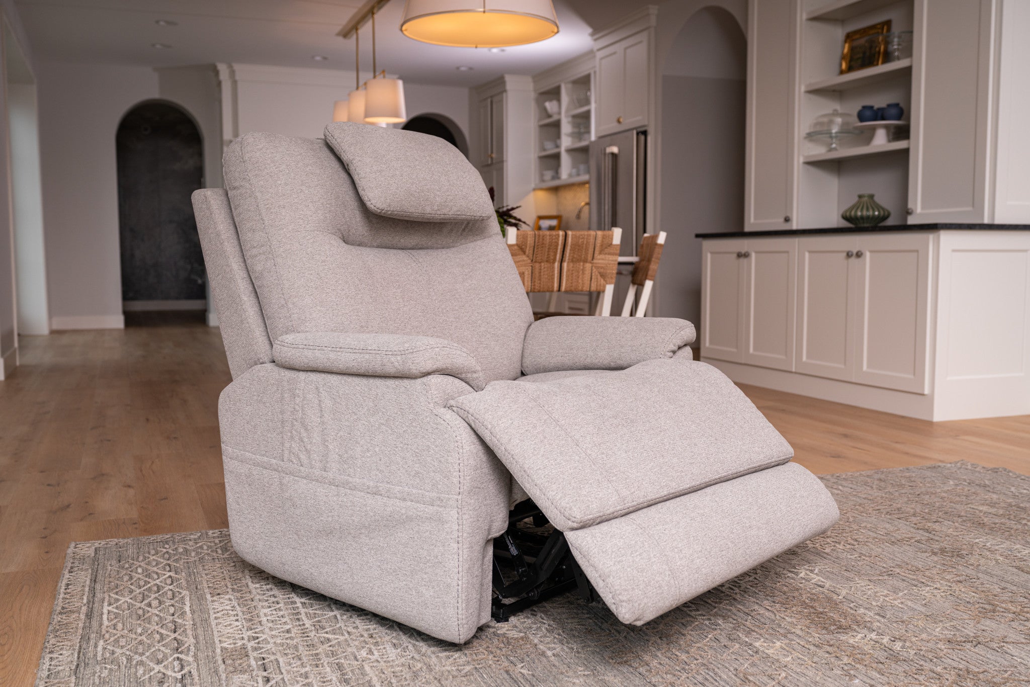 Zecliner Model 1 Dove Fabric Power Sleep Recliner with Power Headrest & Lumbar