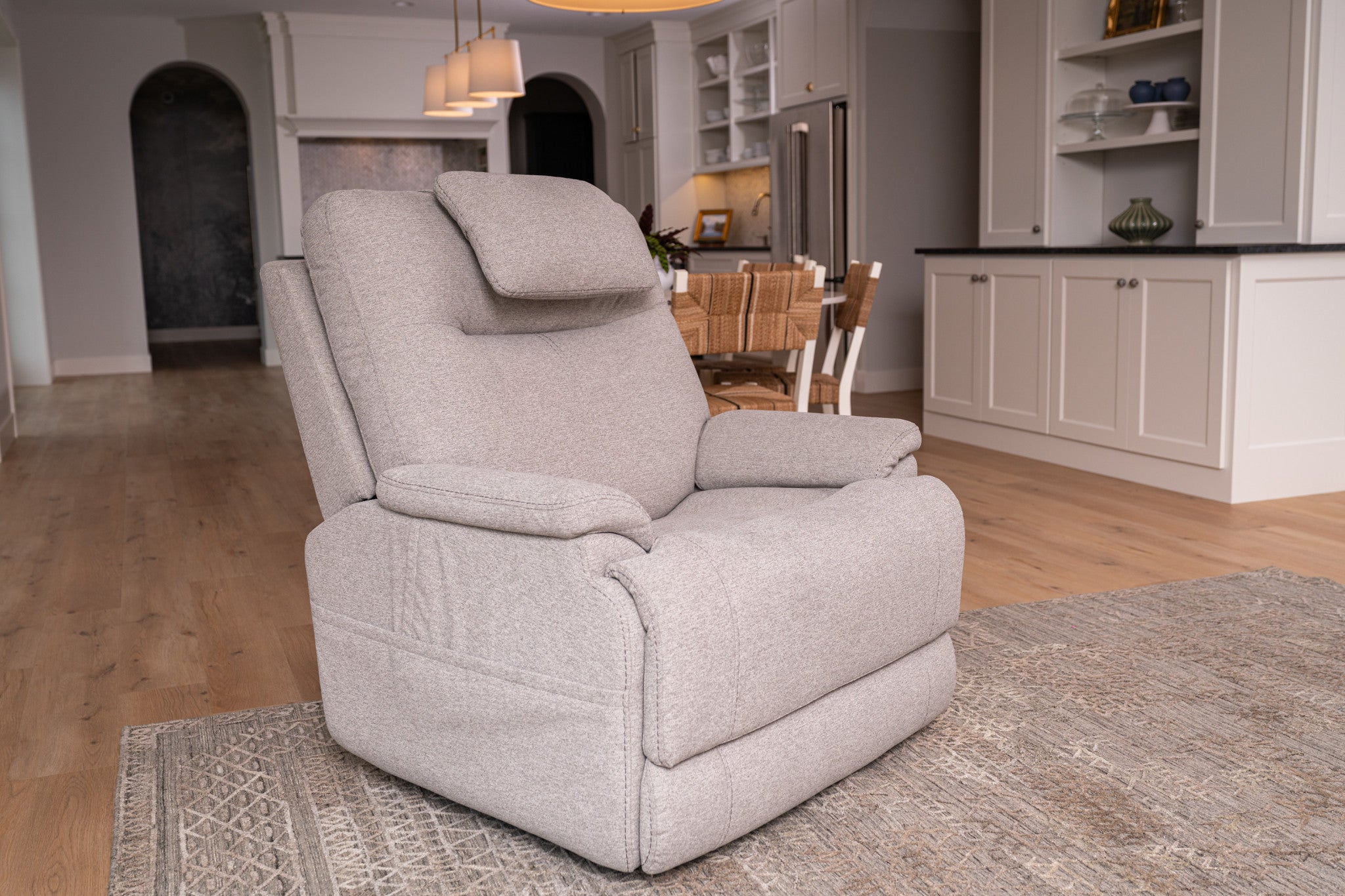 Zecliner Model 1 Dove Fabric Power Lift Sleep Recliner with Power