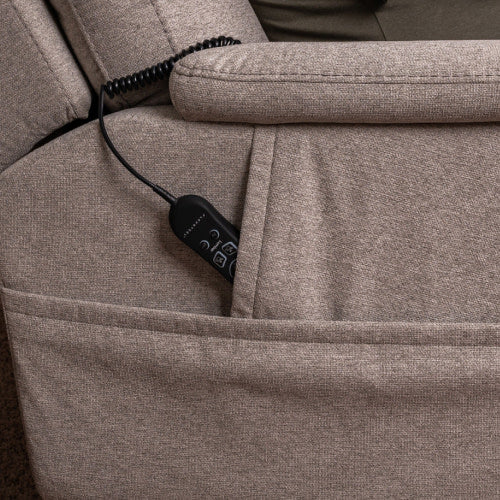 Zecliner Model 1 Dove Fabric Power Lift Sleep Recliner with Power Headrest & Lumbar