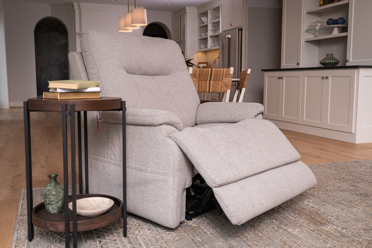 Zecliner Model 1 Dove Fabric Power Lift Sleep Recliner with Power Headrest & Lumbar