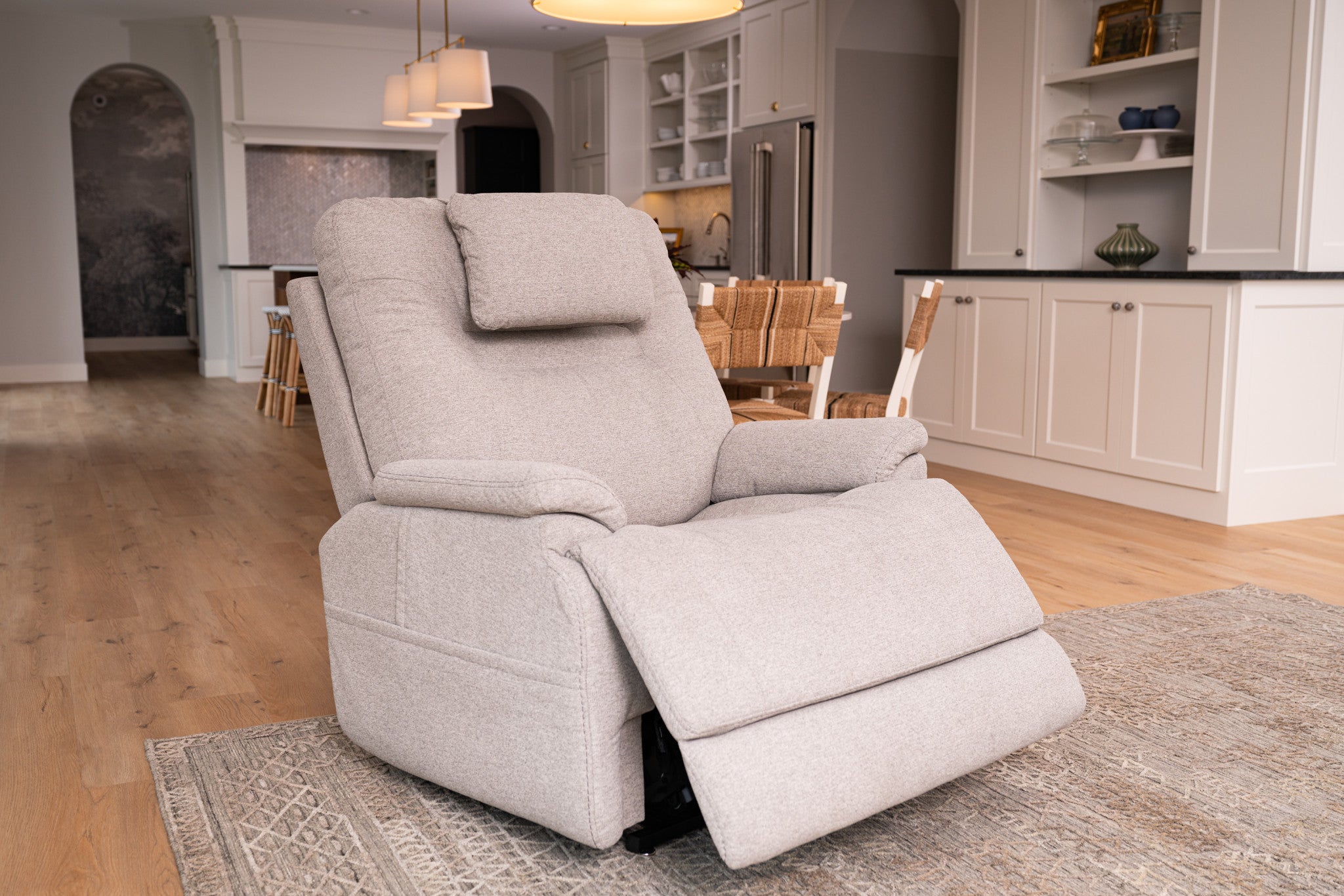 Zecliner Model 2 Dove Fabric Power Sleep Recliner with Power Headrest & Lumbar