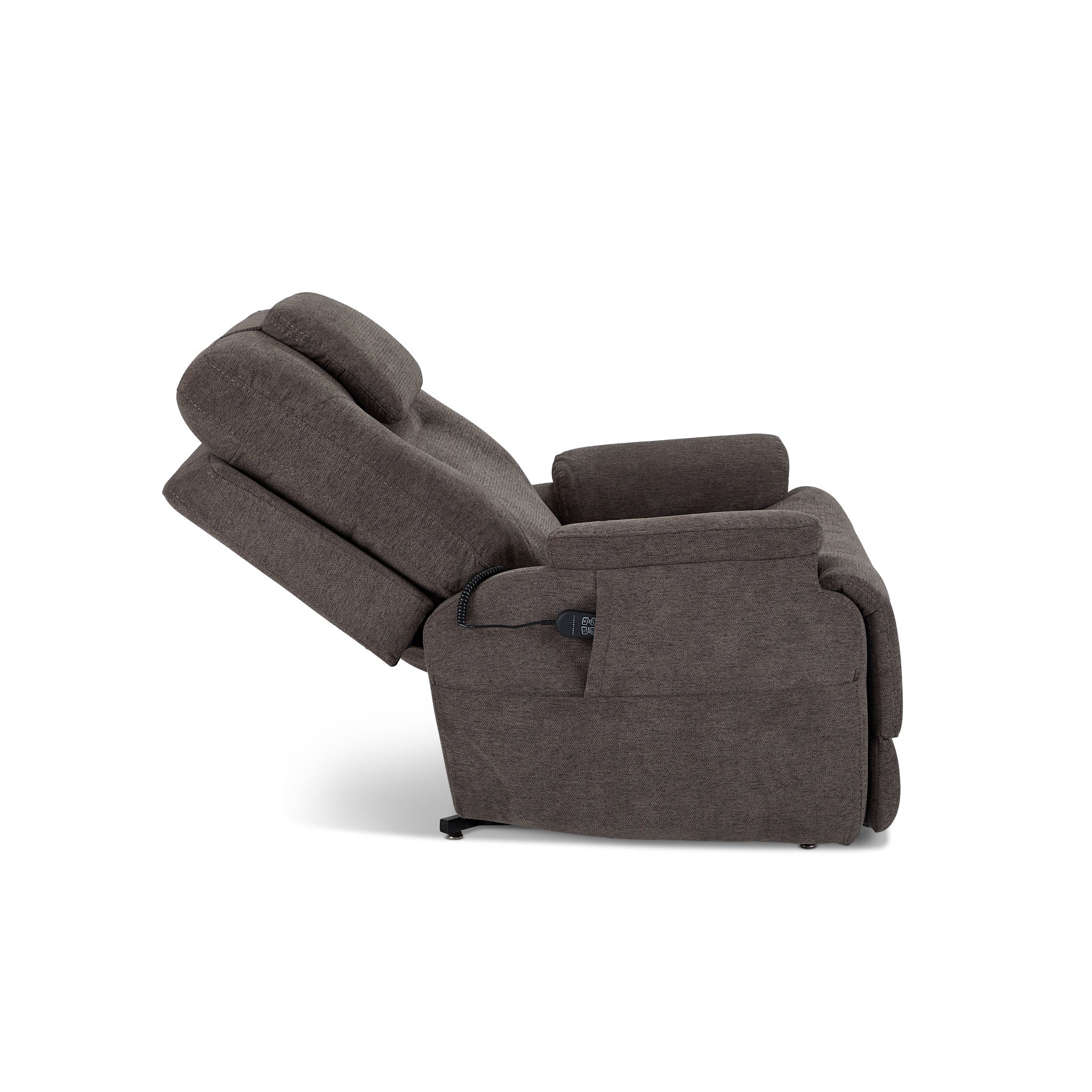 Zecliner Model 2+ Umber Fabric Power Lift Sleep Recliner with Power Headrest, Lumbar, Heat & Massage