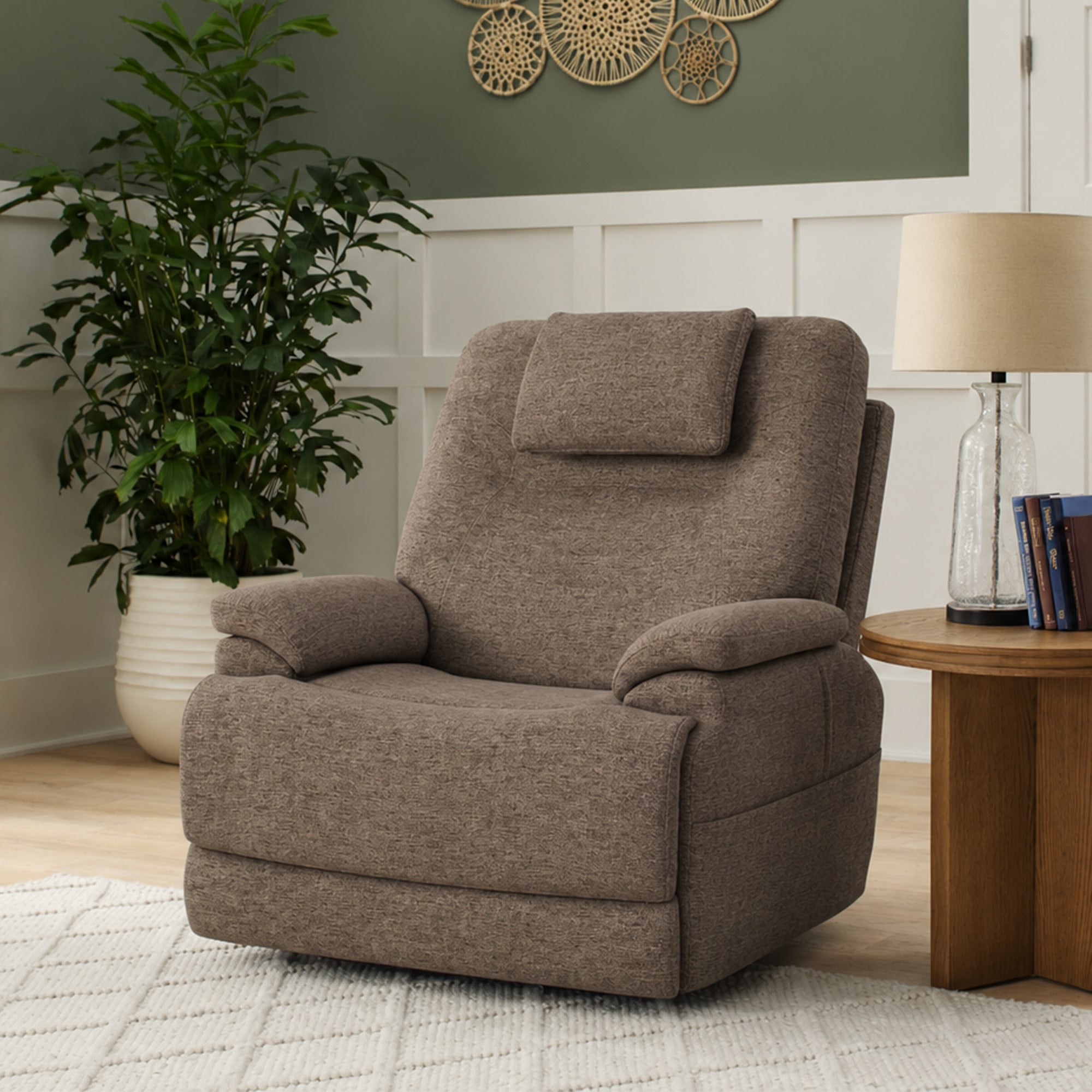 Zecliner Model 2+ Fabric Power Lift Sleep Recliner with Power Headrest, Lumbar, Heat & Massage