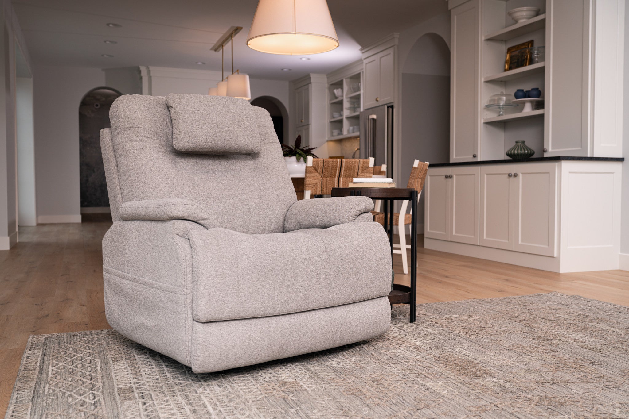 Zecliner Model 2 Dove Fabric Power Lift Sleep Recliner with Power Headrest & Lumbar