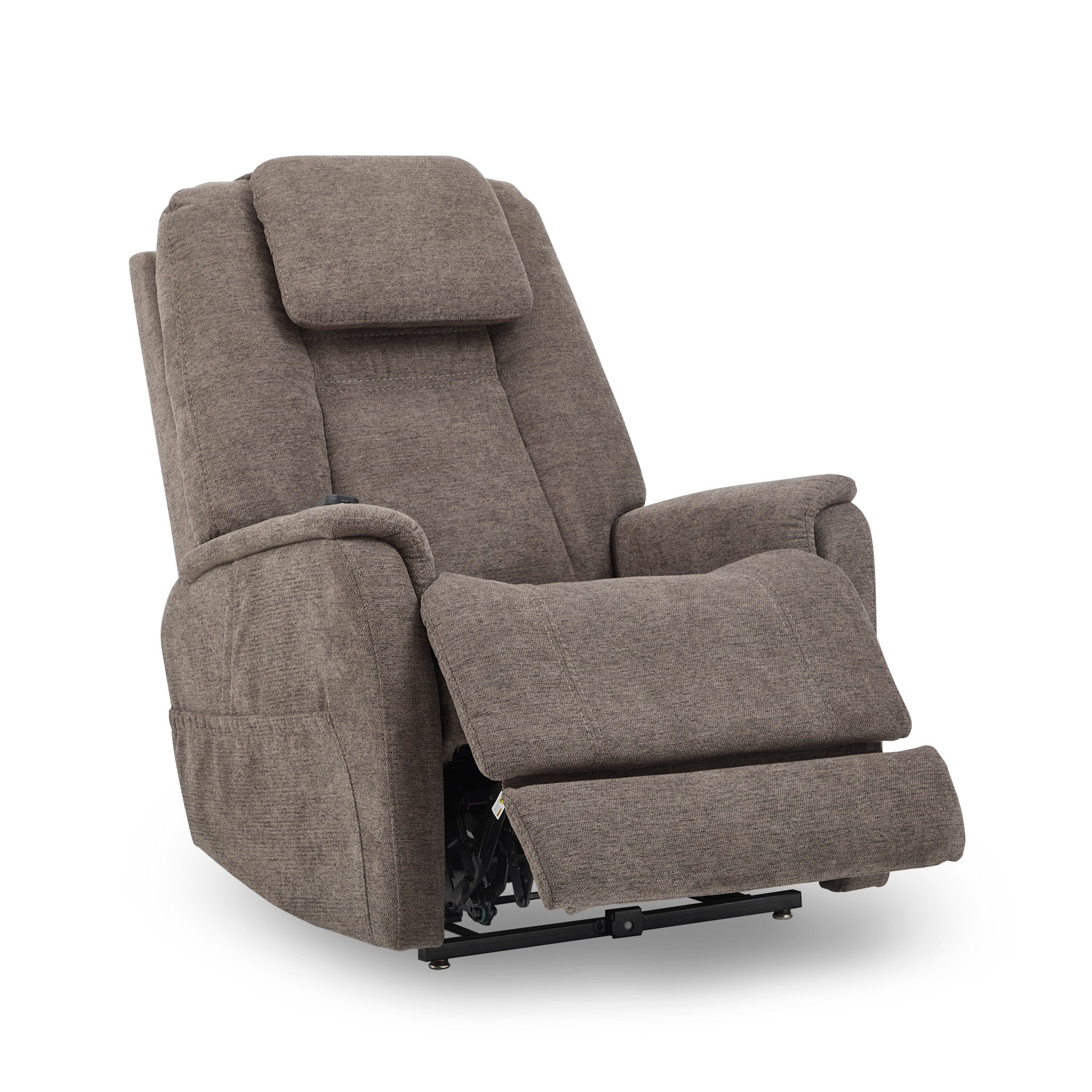 Zecliner Model 3+ Umber Fabric Power Rocking Sleep Recliner with Power Headrest, Lumbar, Heat & Massage