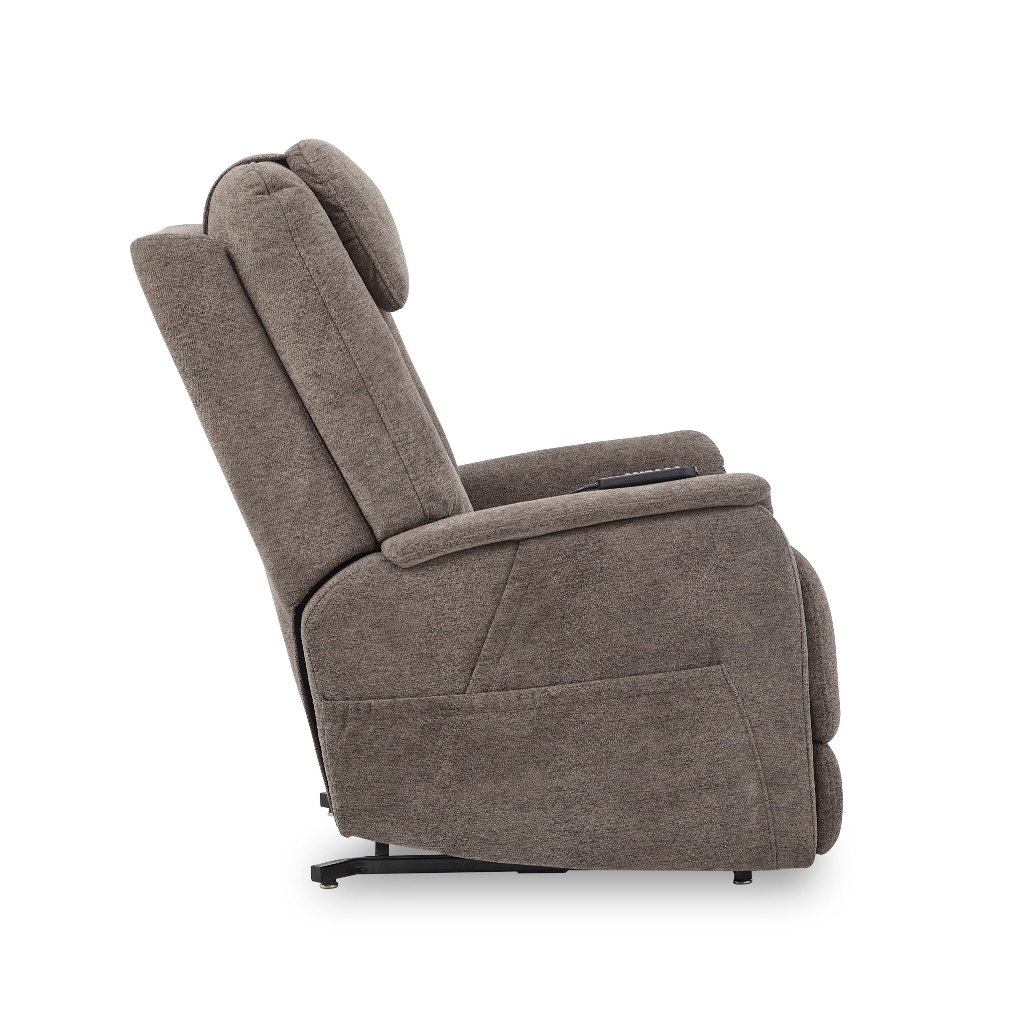 Zecliner Model 3+ Umber Fabric Power Lift Sleep Recliner with Power Headrest, Lumbar, Heat & Massage