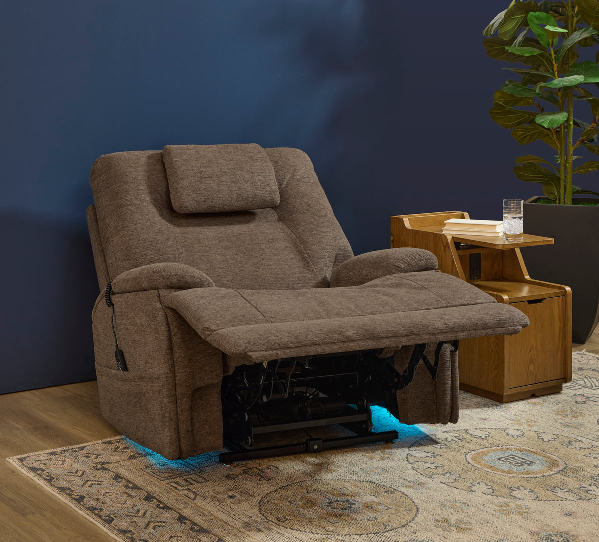 Zecliner Model 4+ Fabric Power Lift Recliner with Power Headrest & Lumbar, Heat & Massage