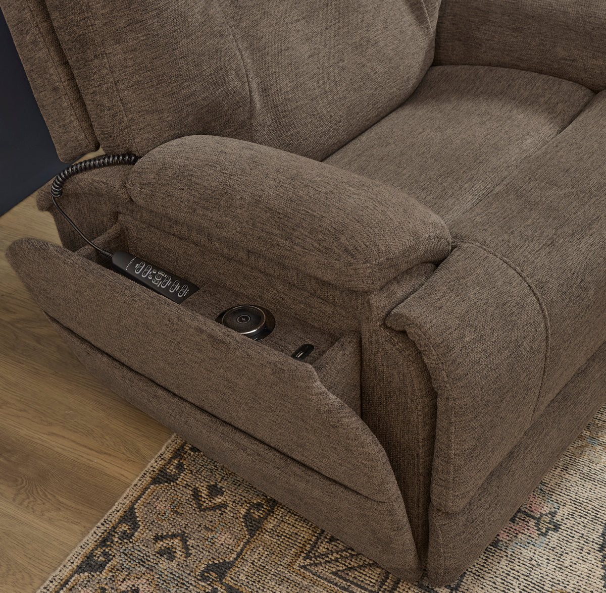 Zecliner Model 4+ Fabric Power Lift Recliner with Power Headrest & Lumbar, Heat & Massage