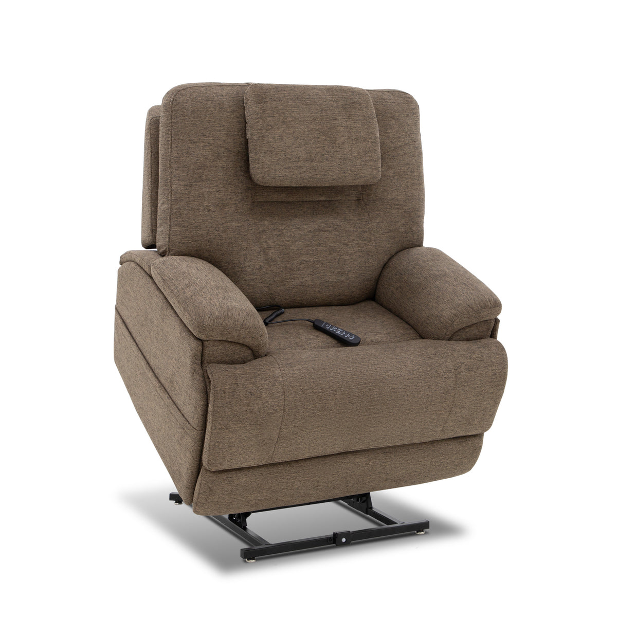 Zecliner Model 4+ Fabric Power Lift Recliner with Power Headrest & Lumbar, Heat & Massage