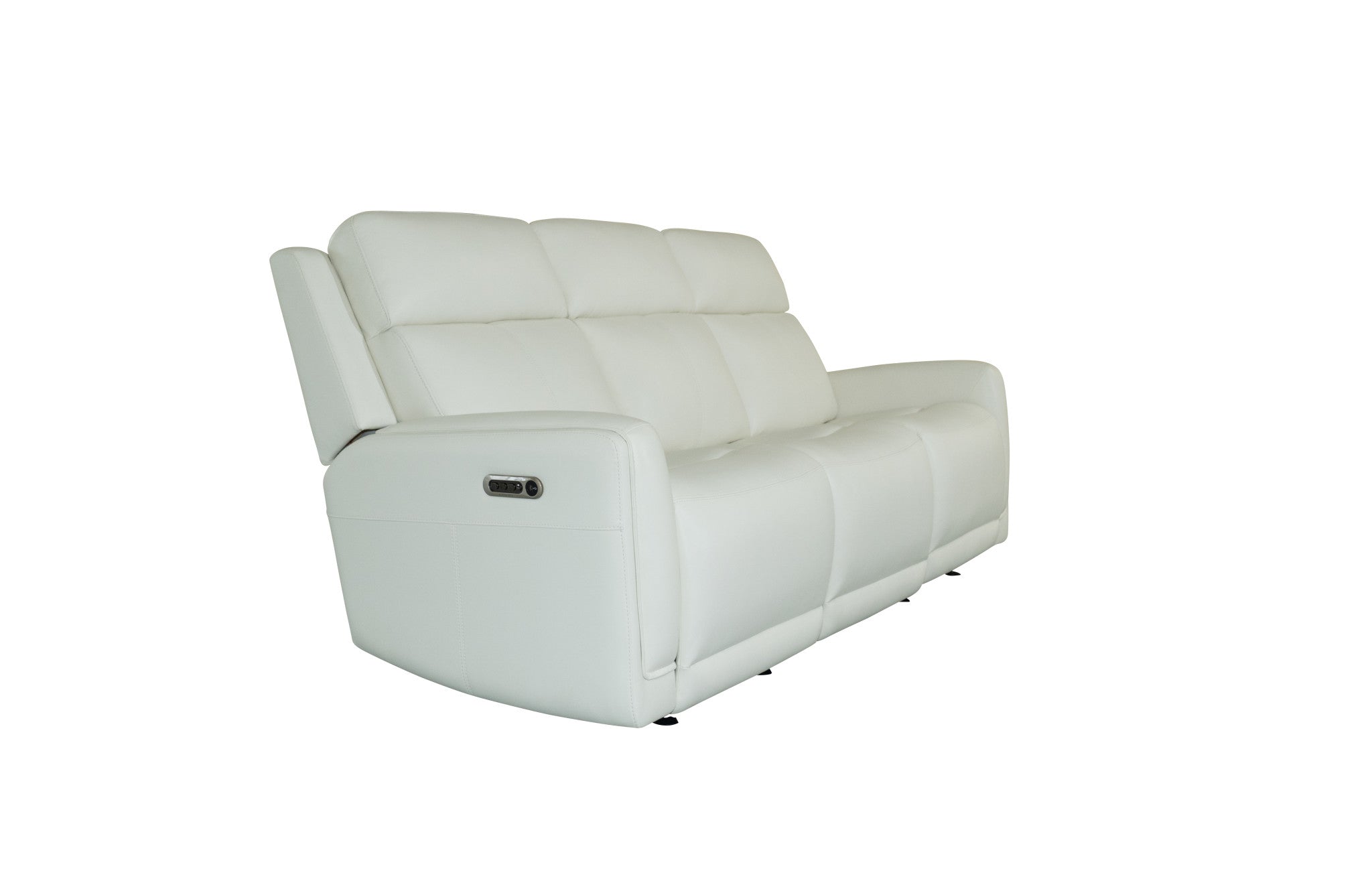 Alister Porcelain Leather Power Gliding Sofa with Power Headrests
