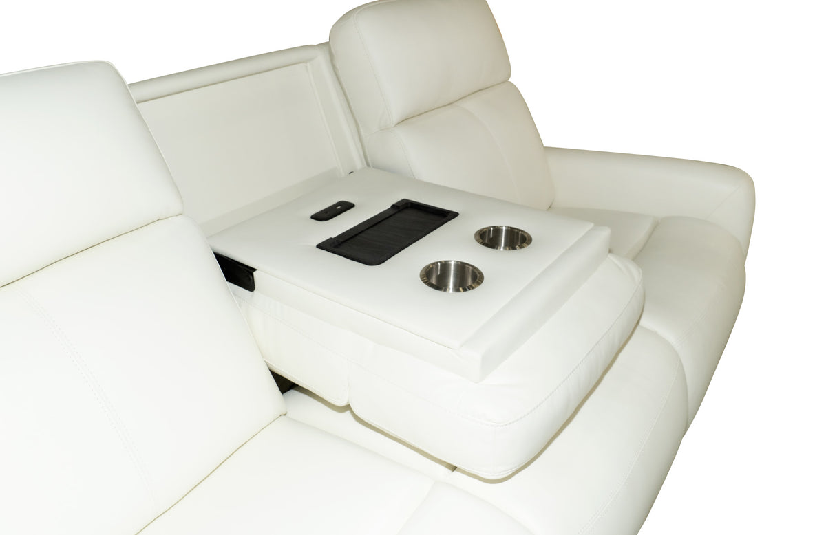 Alister Leather Power Gliding Sofa with Power Headrests & Lumbar