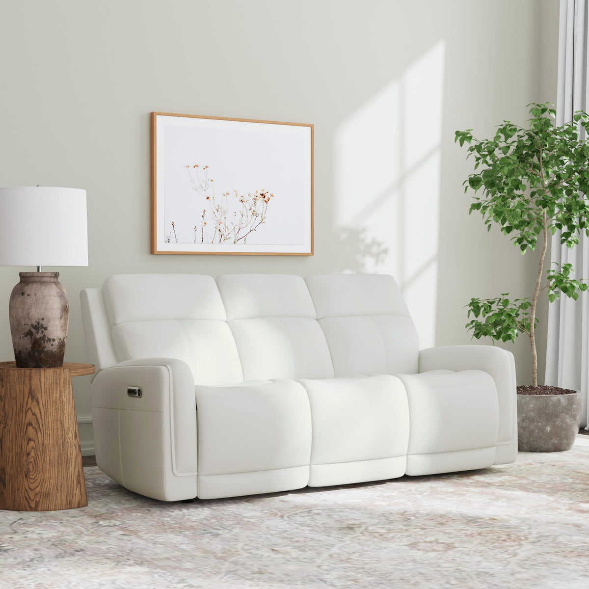 Alister Leather Power Gliding Sofa with Power Headrests & Lumbar