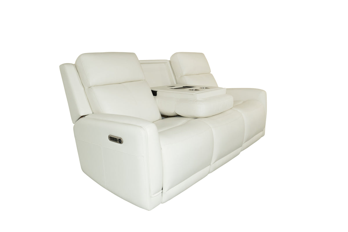 Alister Leather Power Gliding Sofa with Power Headrests & Lumbar