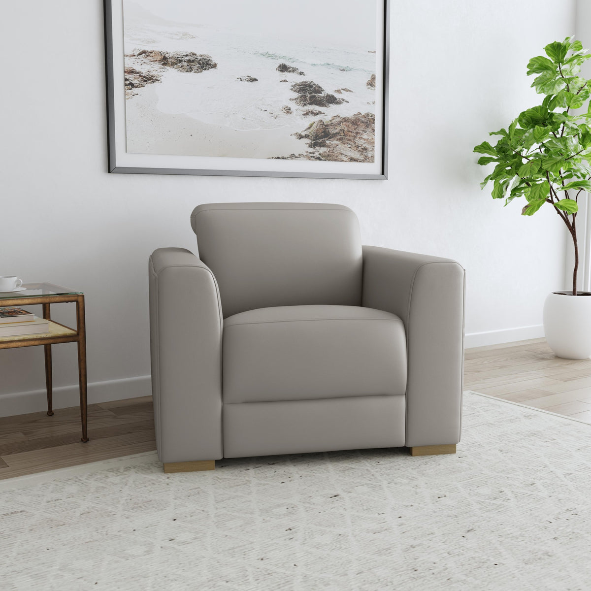 Aurora Leather Power Recliner with Power Headrest